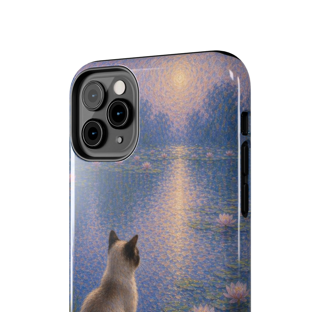 Siamese Cat by Moonlight Tough Phone Case – Waterlily Dream Protective Cover
