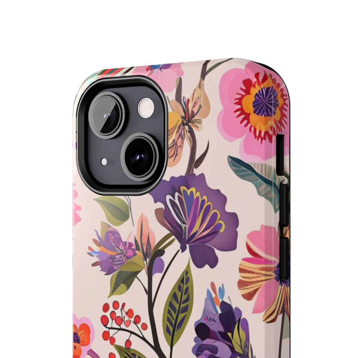 Floral Tough Phone Case – Colorful Botanical Flower Design