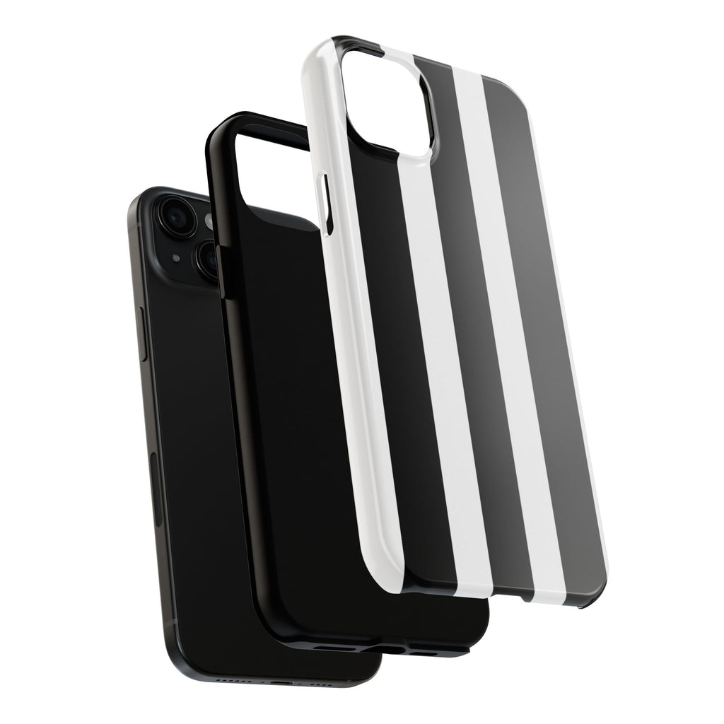 Black & White Bold Stripe Phone Case — Tough Protective Cover