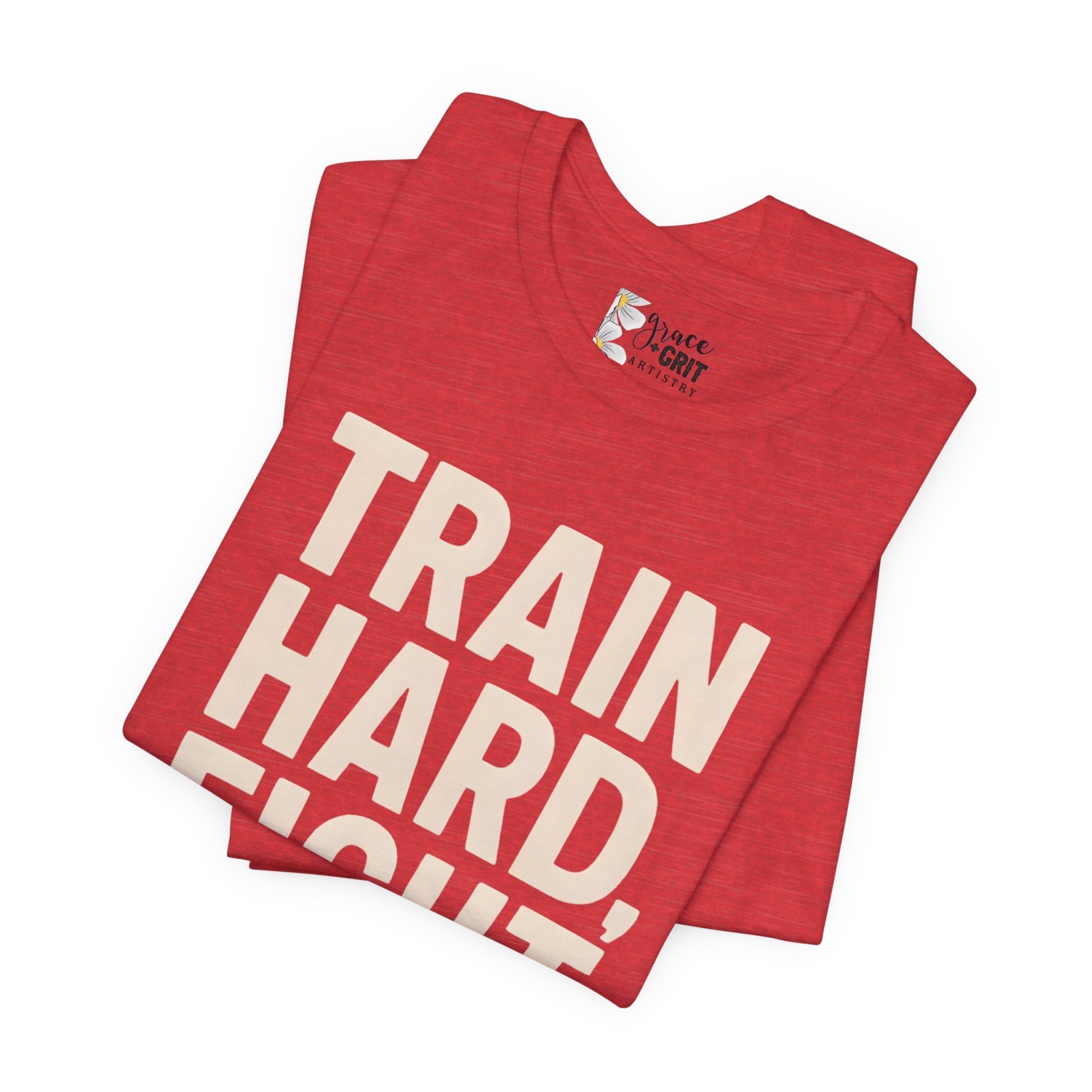 Train Hard Fight Easy Tee | Motivational Gym Workout Shirt