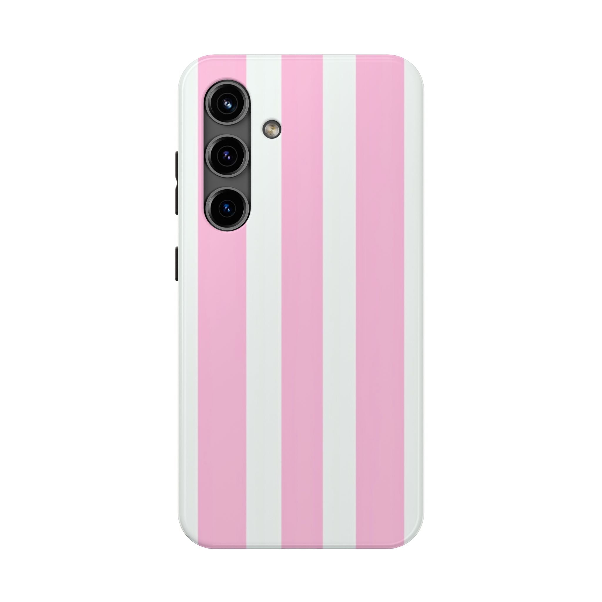 Pink & White Stripe Tough Phone Case — Protective Stripe iPhone Cover