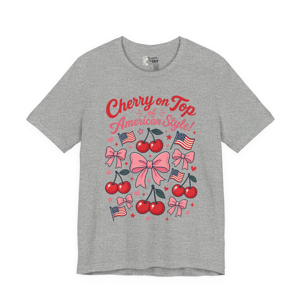 Cherry on Top American Style Tee — Patriotic Cherry Graphic Shirt