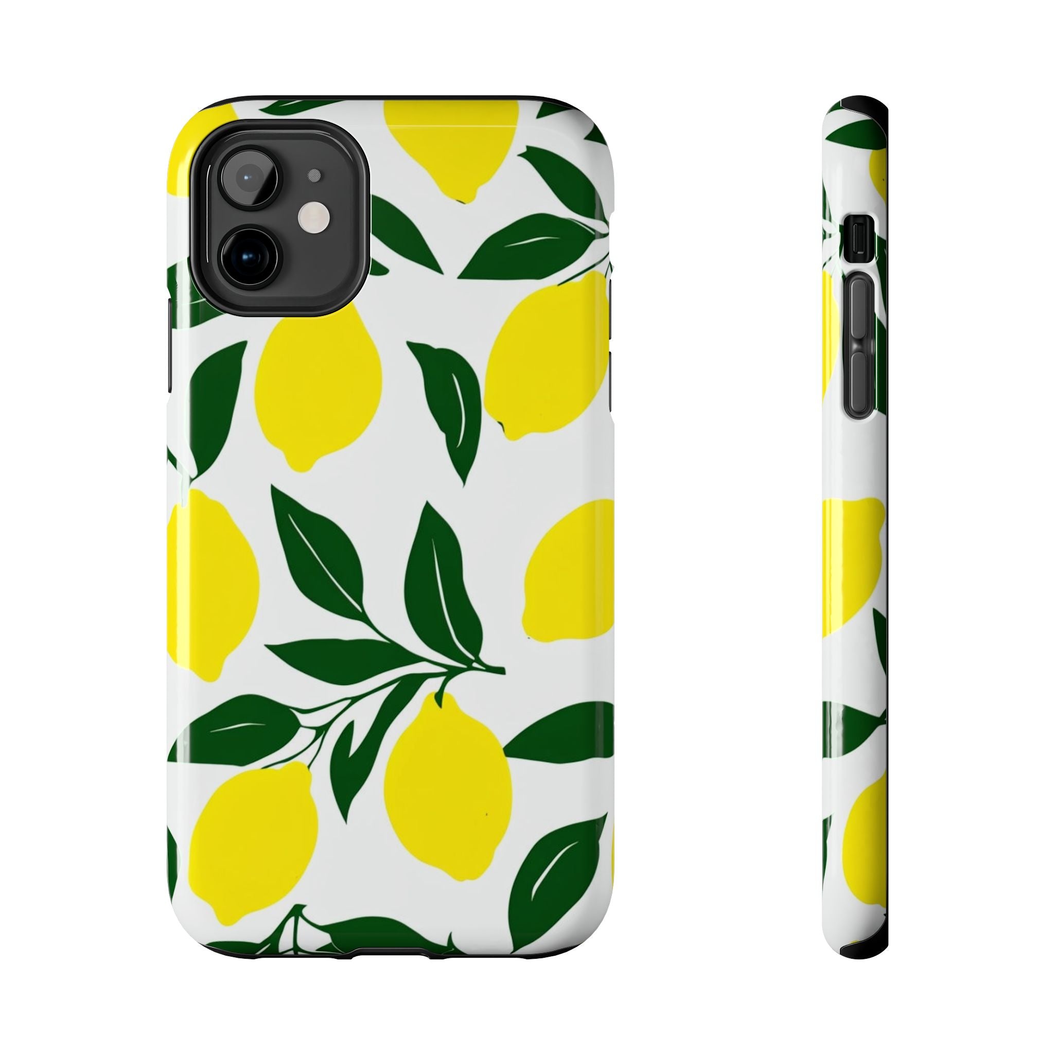 Lemon Pattern Tough Phone Case — Bright Citrus Protective Phone Cover