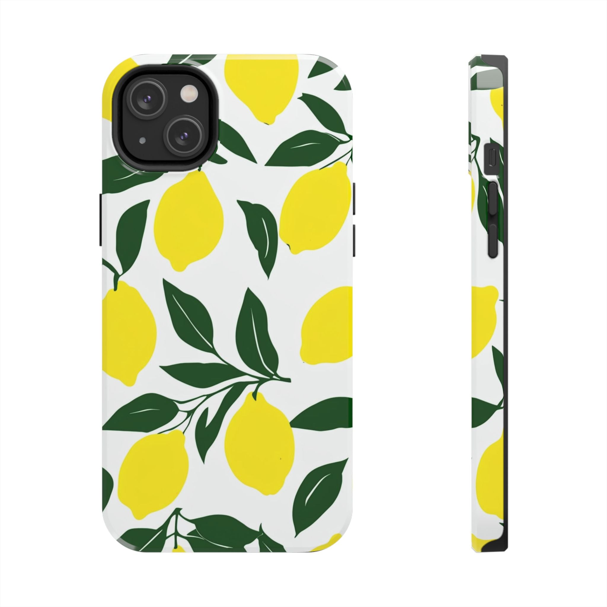 Lemon Pattern Tough Phone Case — Bright Citrus Protective Phone Cover