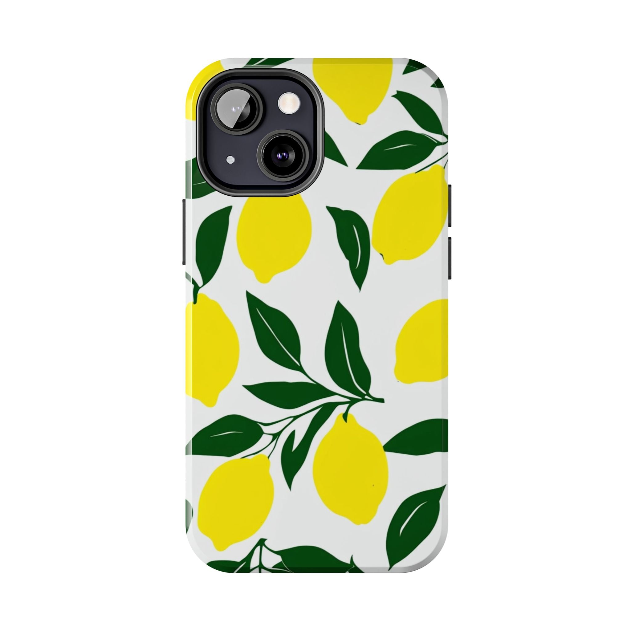 Lemon Pattern Tough Phone Case — Bright Citrus Protective Phone Cover