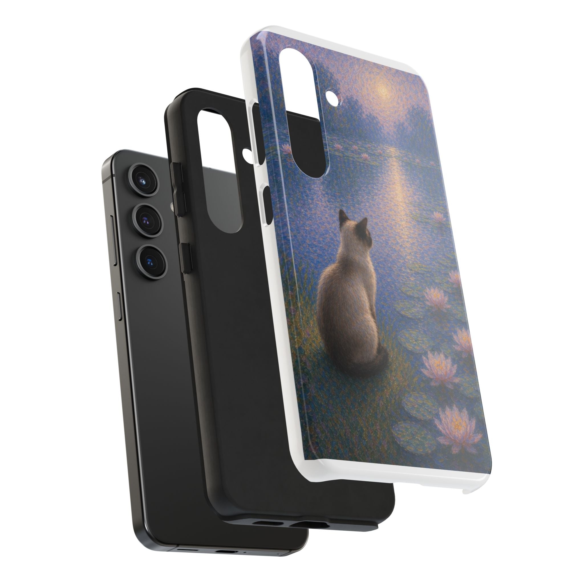 Siamese Cat by Moonlight Tough Phone Case – Waterlily Dream Protective Cover