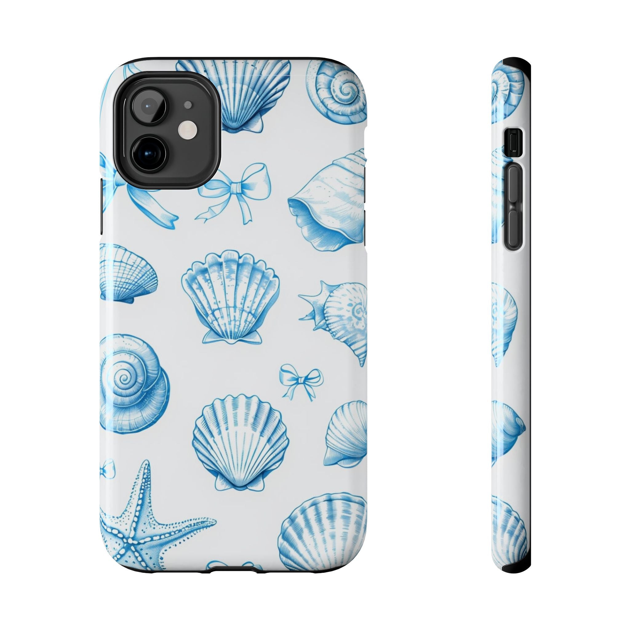 Seashell Blue Tough Phone Case – Coastal Shell Pattern Protective Cover