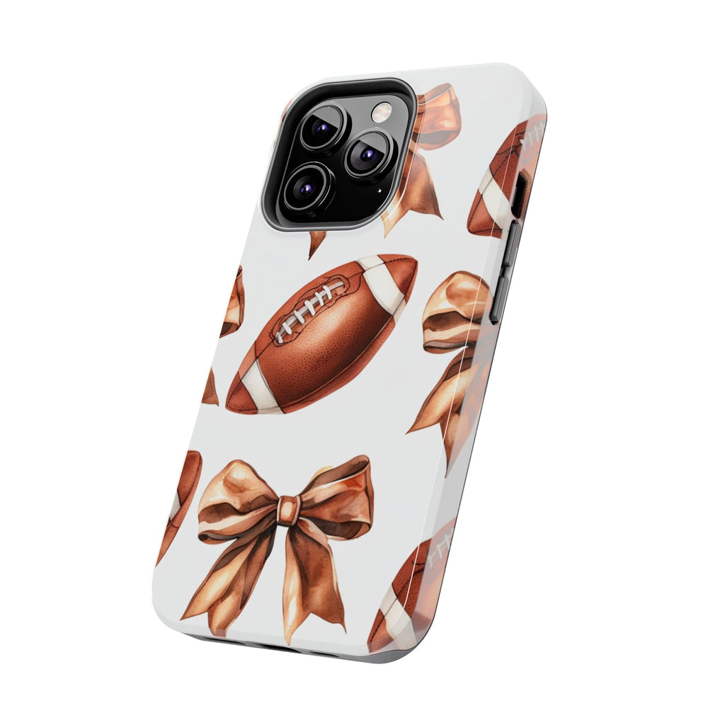 Tough Phone Case – Football & Bow Pattern