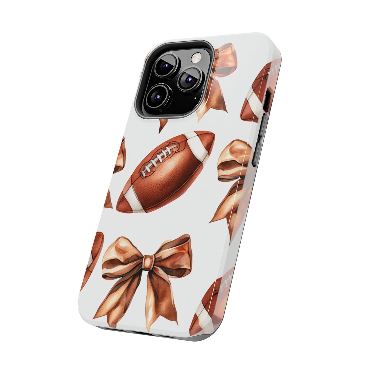 Tough Phone Case – Football & Bow Pattern