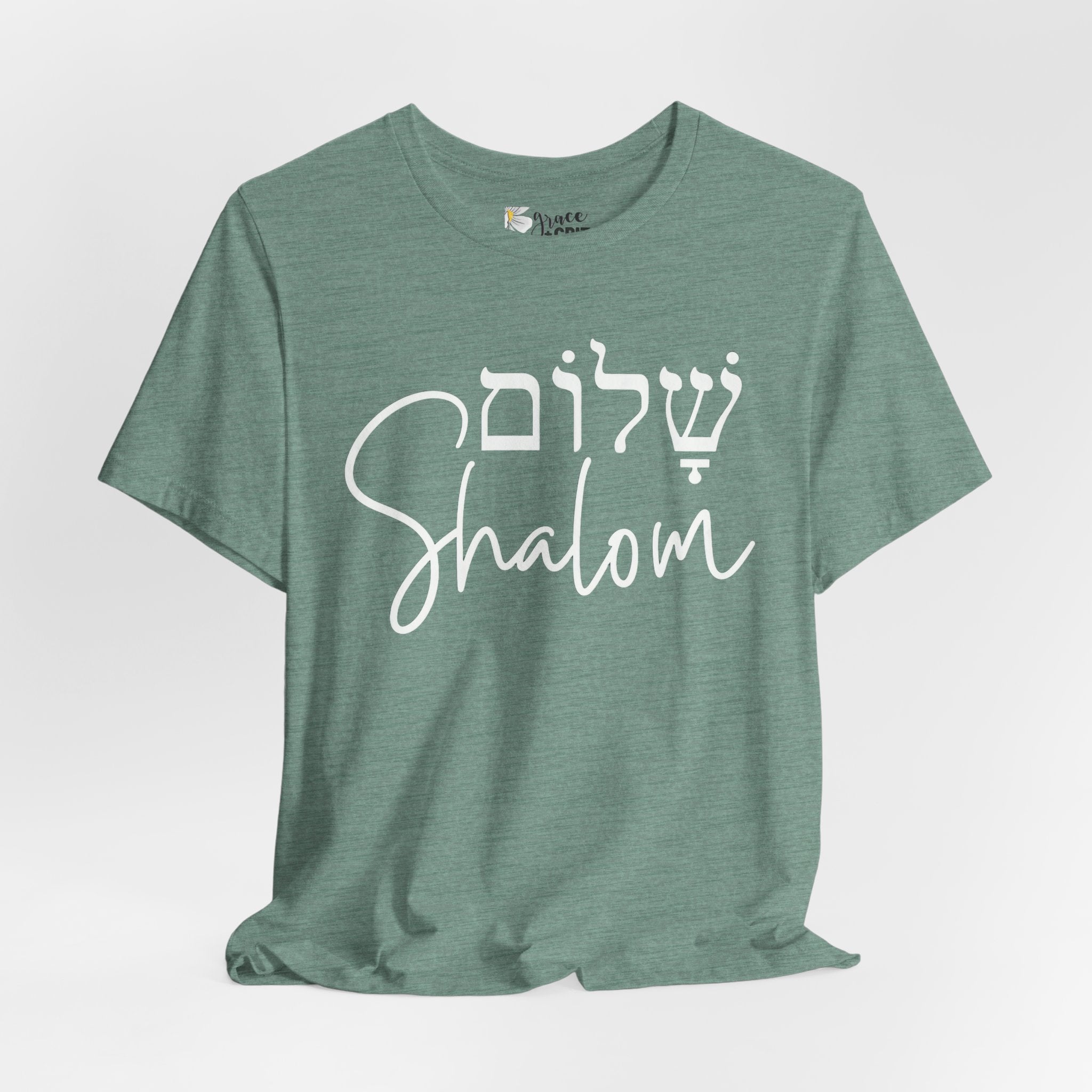 Shalom T-Shirt — Hebrew Peace Script Tee