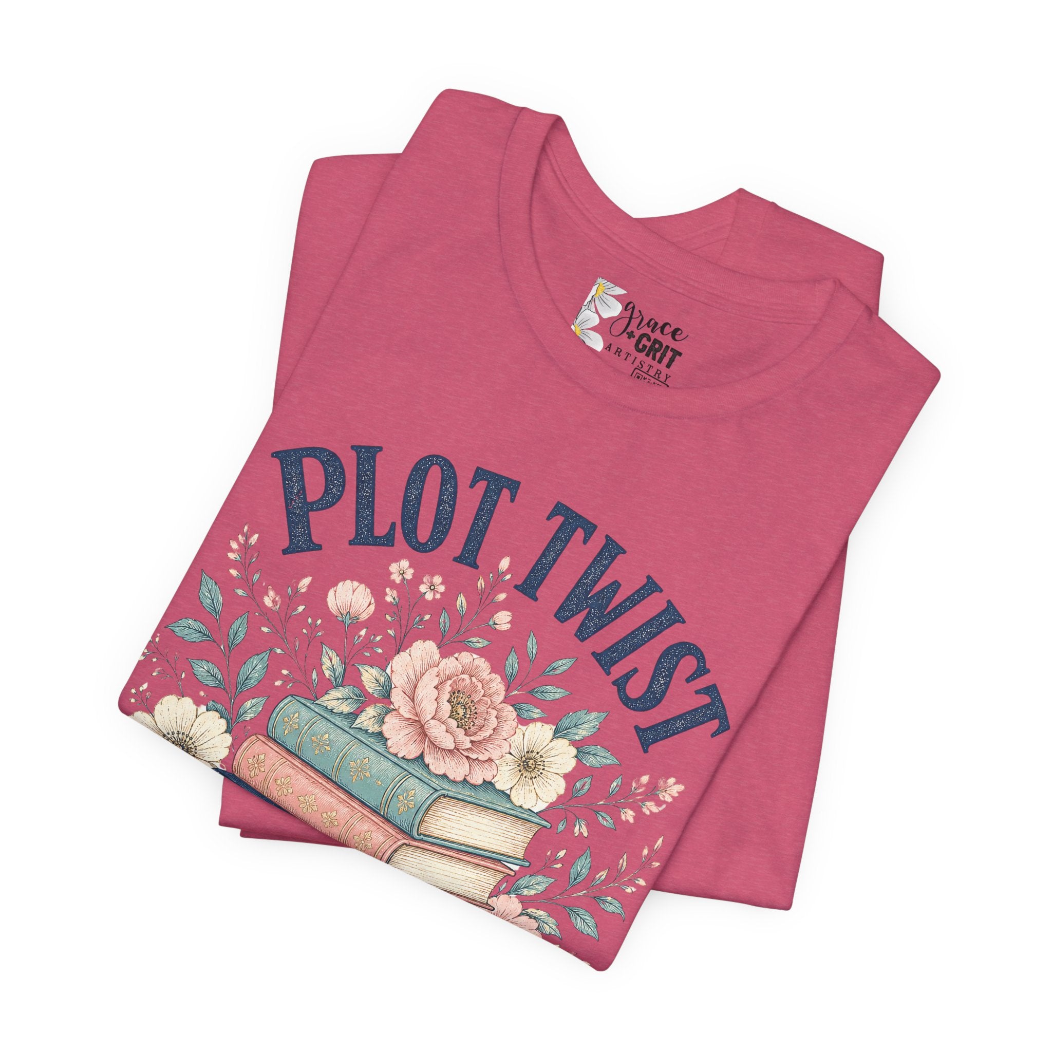 Plot Twist Survivor Tee — Floral Books Graphic T-Shirt for Book Lovers