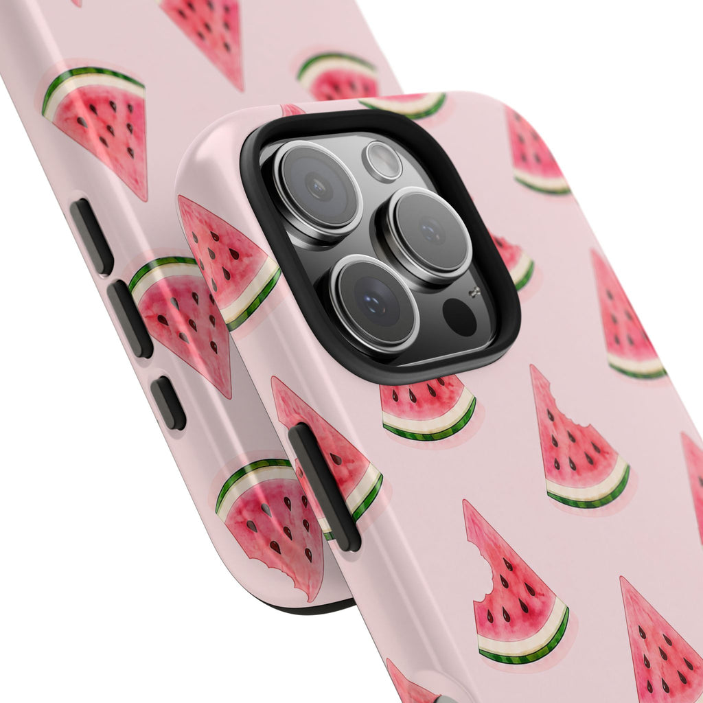 Watermelon Slice Tough Phone Case — Pink Fruit Pattern, Summer Phone Cover