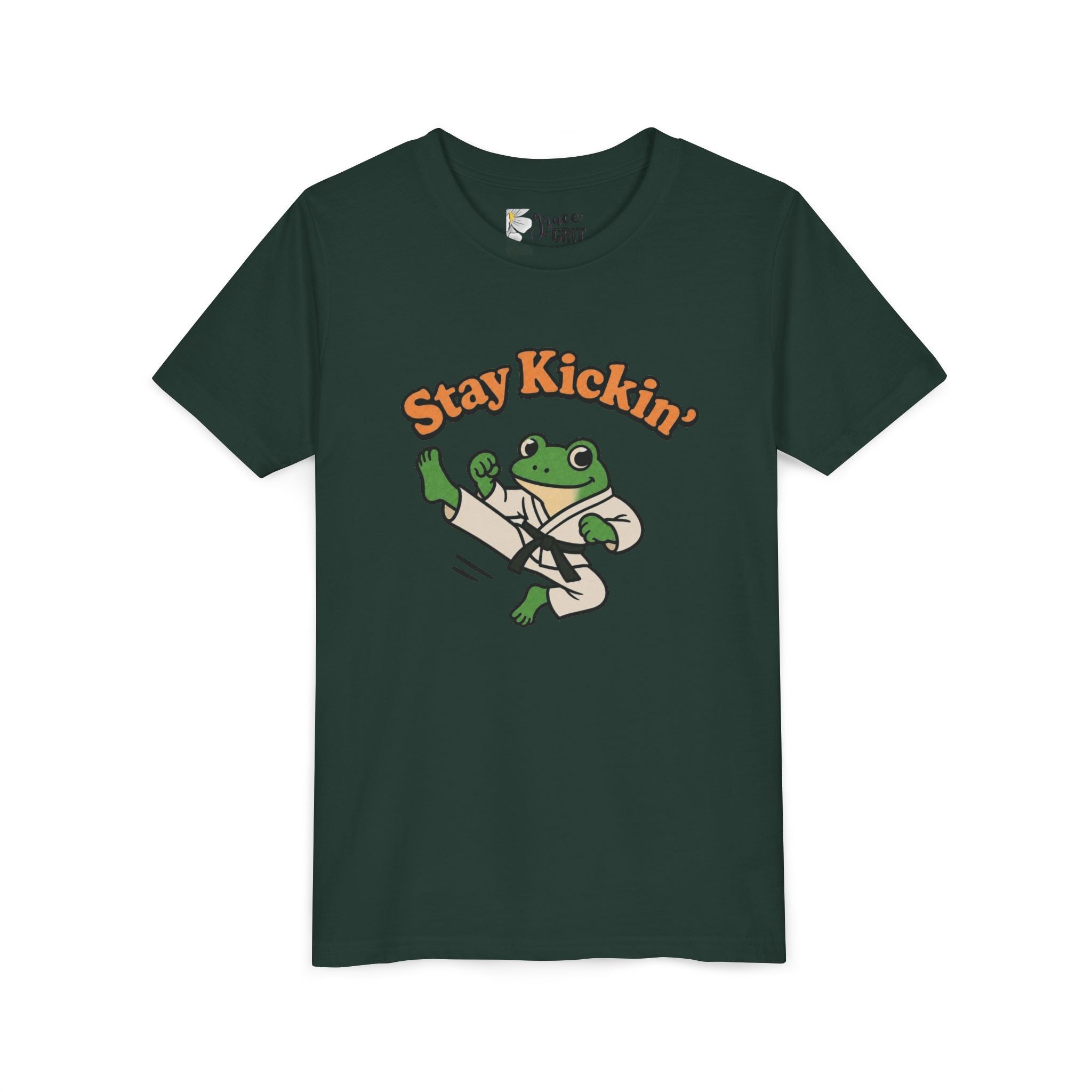 Stay Kickin' Frog Martial Arts Youth Tee | Karate Frog Kids Shirt