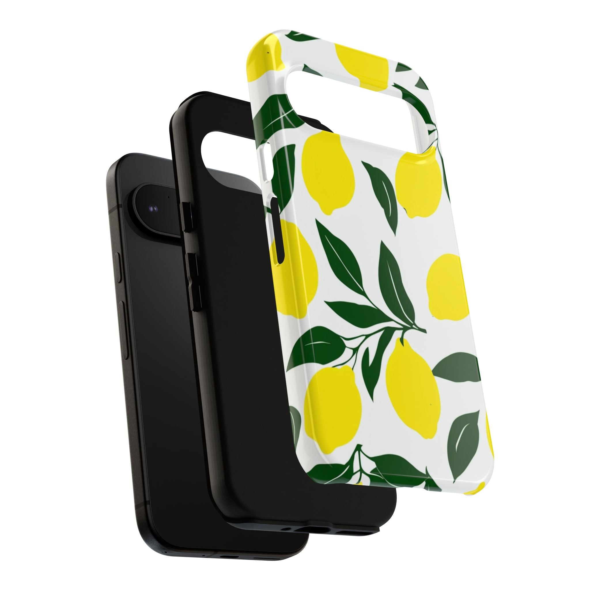 Lemon Pattern Tough Phone Case — Bright Citrus Protective Cover