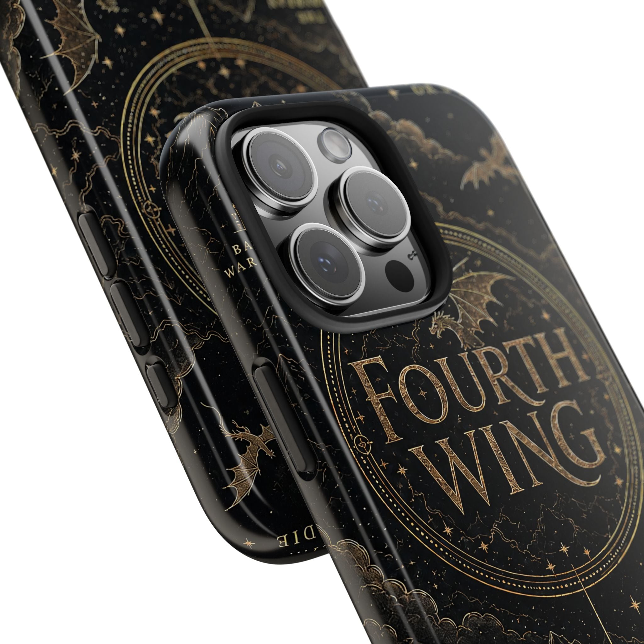 Fourth Wing Tough Phone Case — Dark Fantasy Dragon Design, 'Fly or Die' Quote