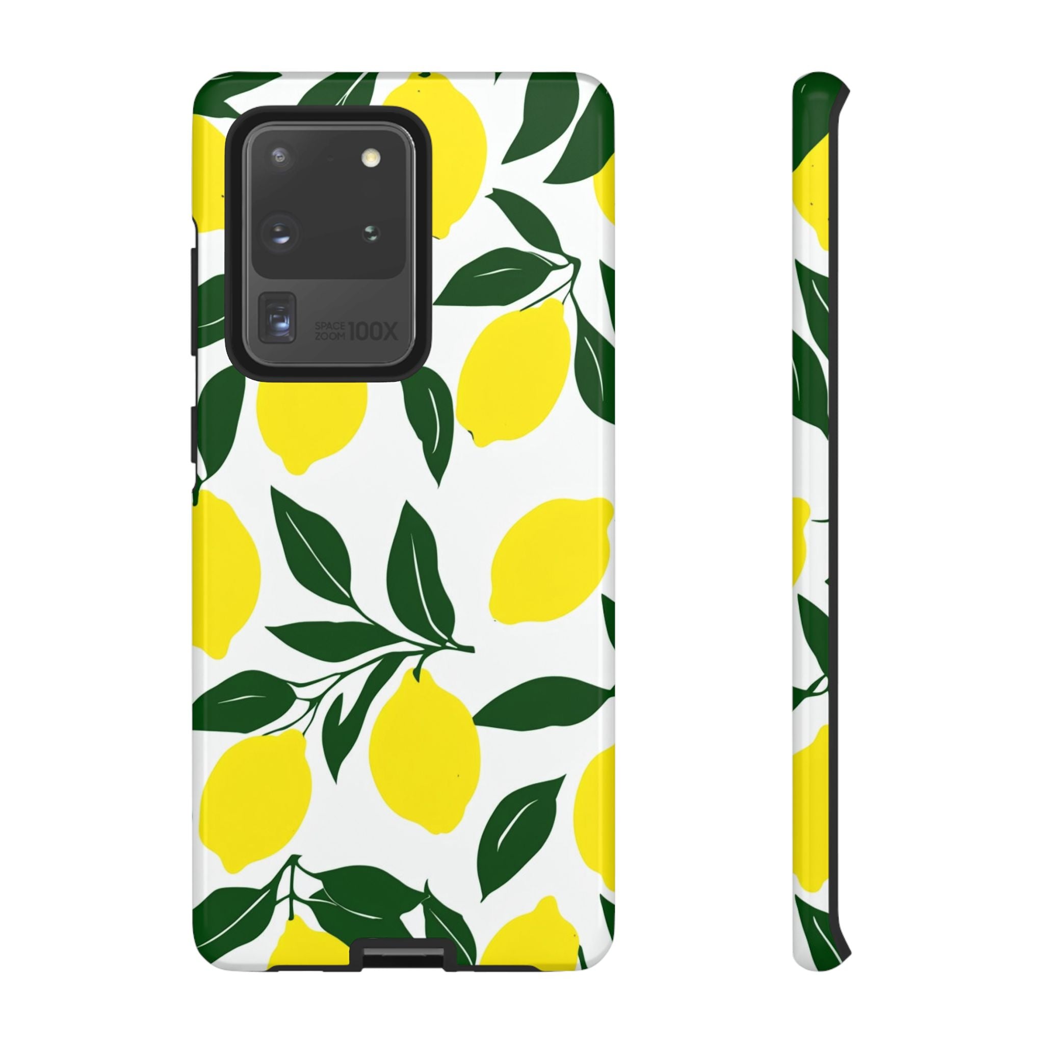 Lemon Pattern Tough Phone Case — Bright Citrus Protective Cover