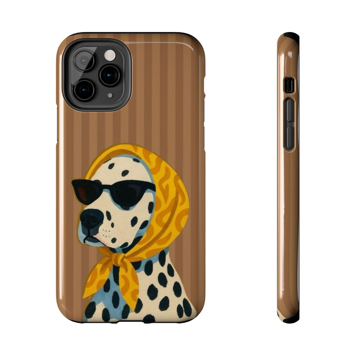 Dalmatian in Scarf Tough Phone Case — Retro Dog Print Protective Cover