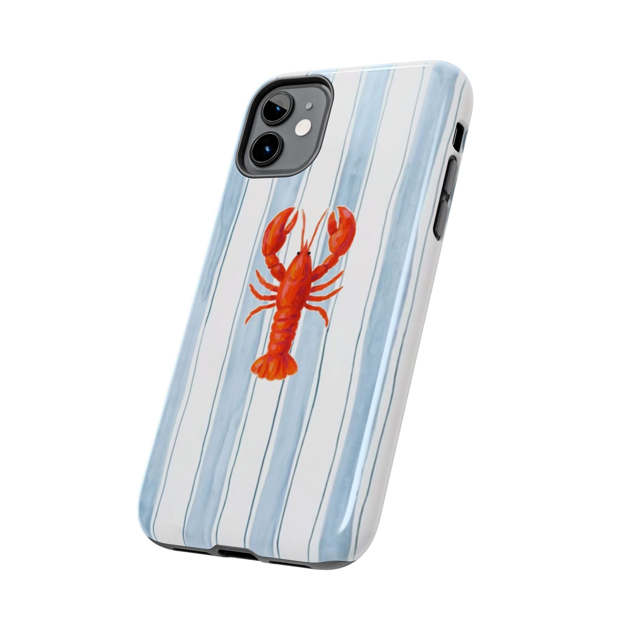 Lobster Stripe Tough Phone Case — Coastal Nautical Protective Cover