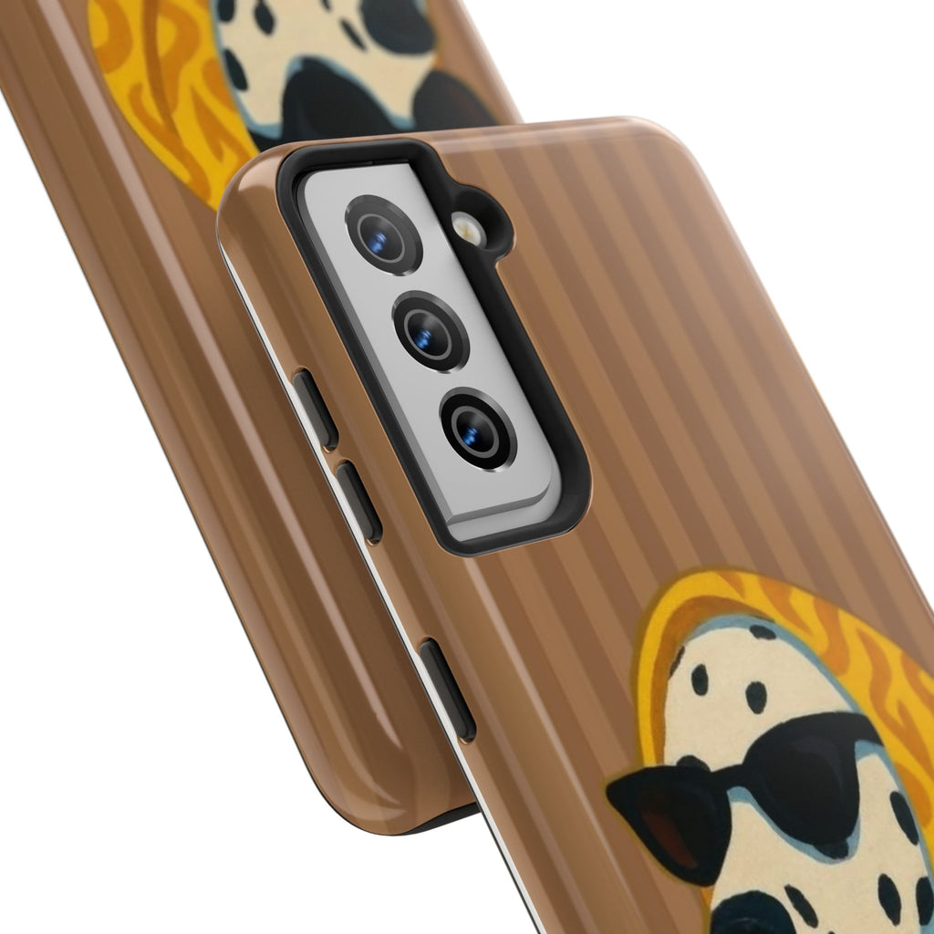 Dalmatian in Scarf Tough Phone Case — Retro Dog Print Protective Cover
