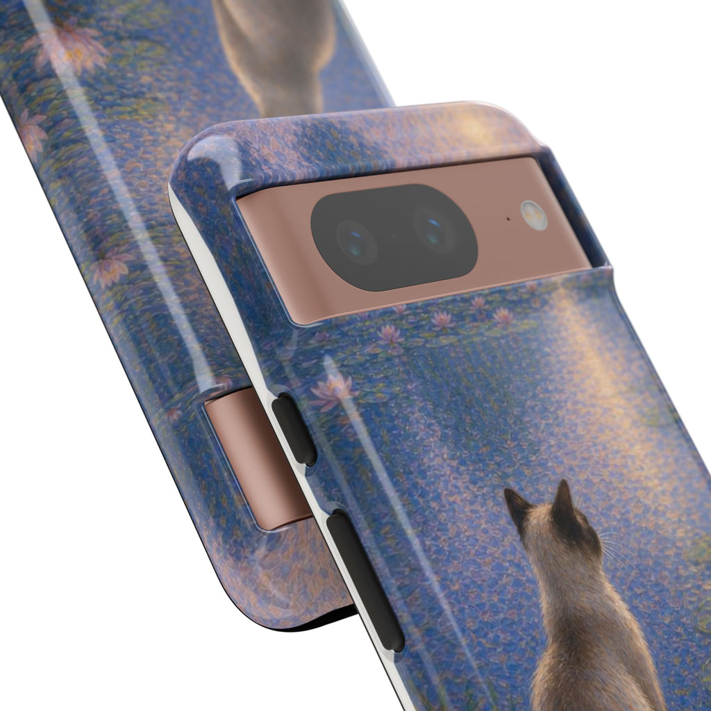 Cat Moonlight Phone Case — Serene Siamese by Lily Pond
