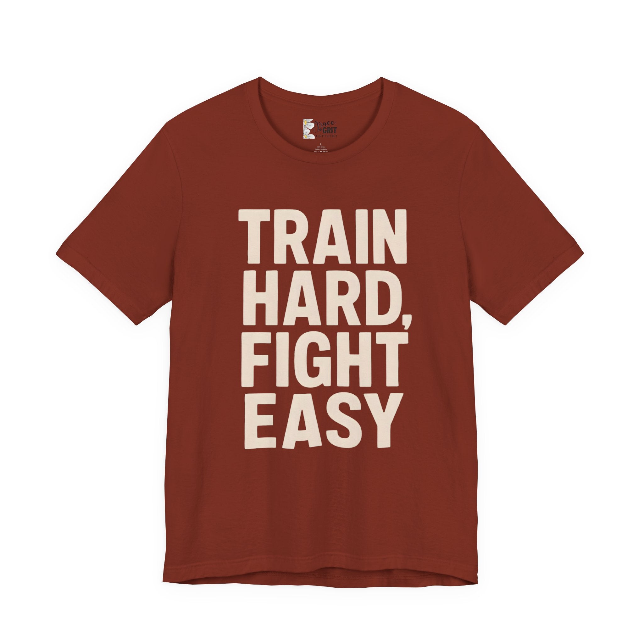 Train Hard Fight Easy Tee | Motivational Gym Workout Shirt