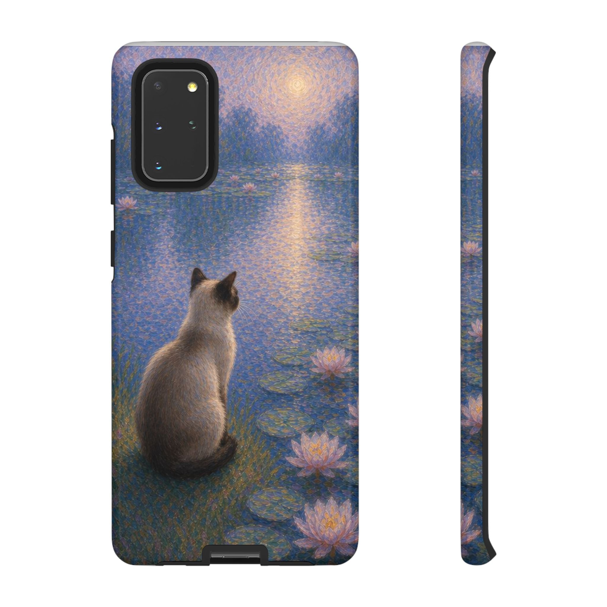 Cat Moonlight Phone Case — Serene Siamese by Lily Pond