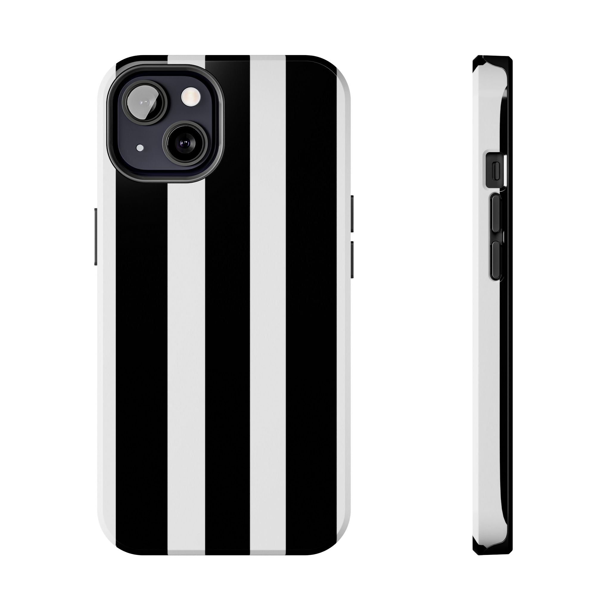 Black & White Bold Stripe Phone Case — Tough Protective Cover