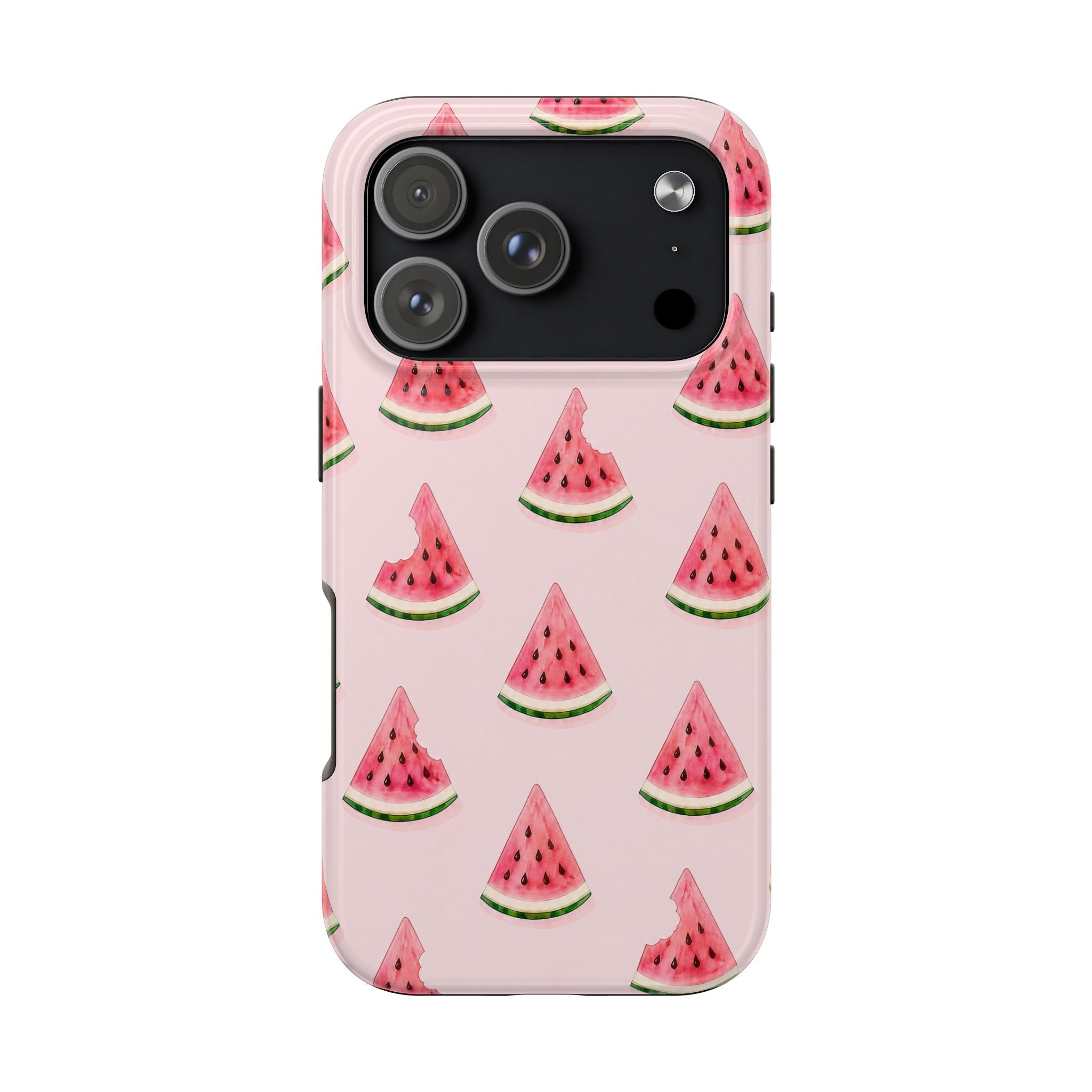 Watermelon Slice Tough Phone Case — Pink Fruit Pattern, Summer Phone Cover