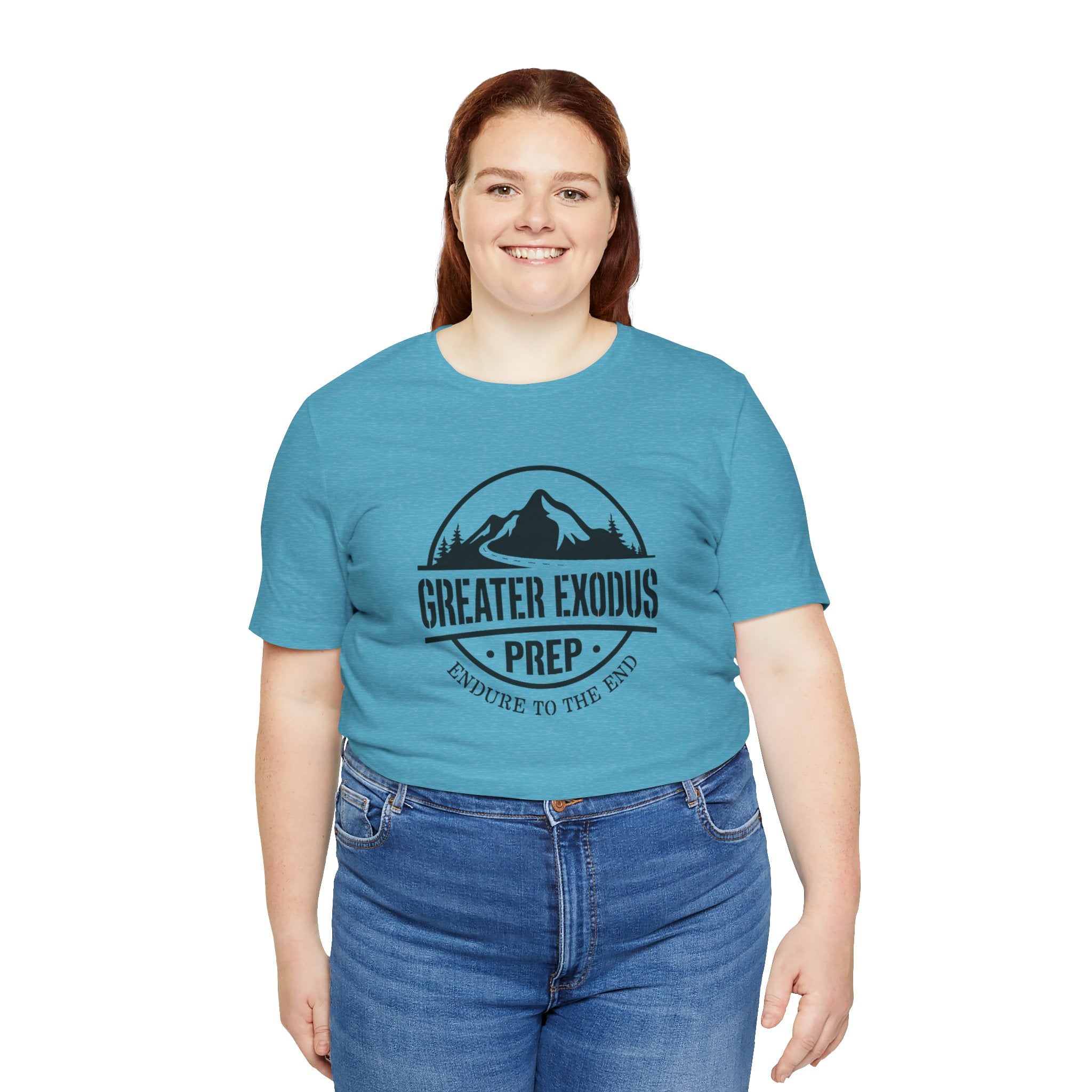 Greater Exodus Prep T-Shirt — Mountain Logo “Endure to the End” Adventure Tee