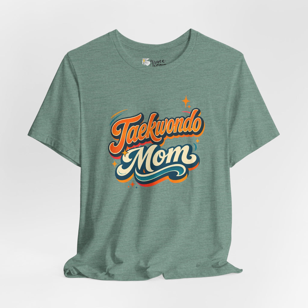 Taekwondo Mom T-Shirt | Retro Script Martial Arts Mom Tee