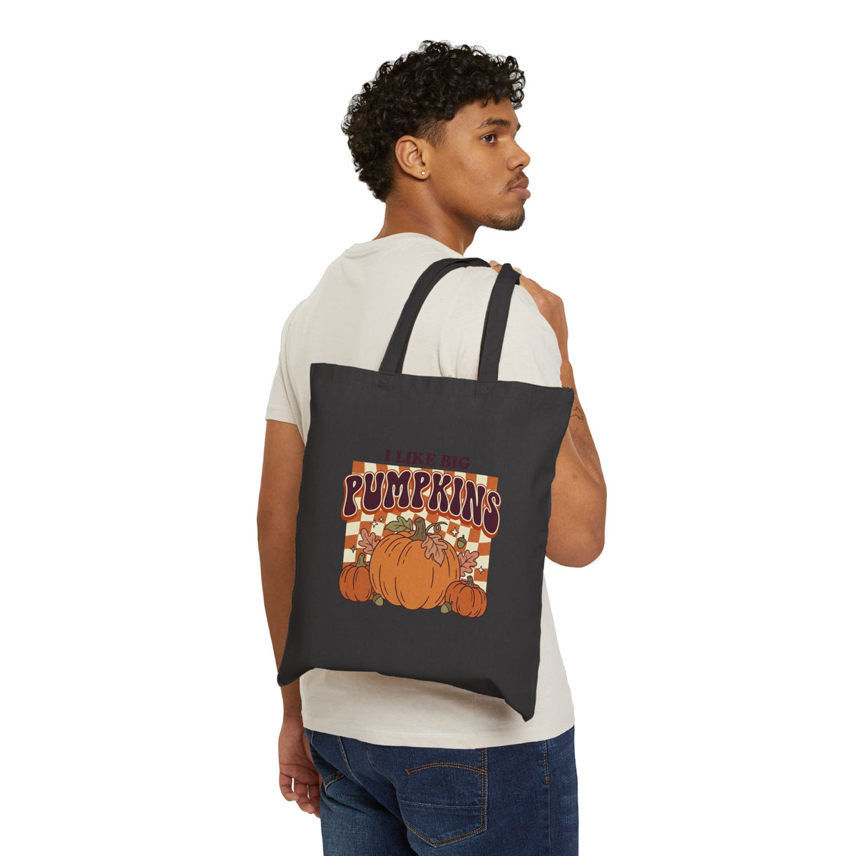 I Like Big Pumpkins Fall Canvas Tote Bag