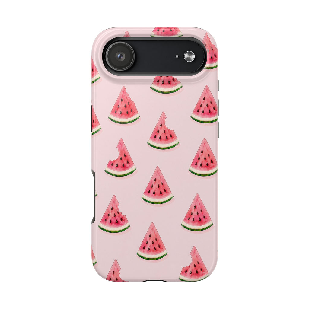 Watermelon Slice Tough Phone Case — Pink Fruit Pattern, Summer Phone Cover