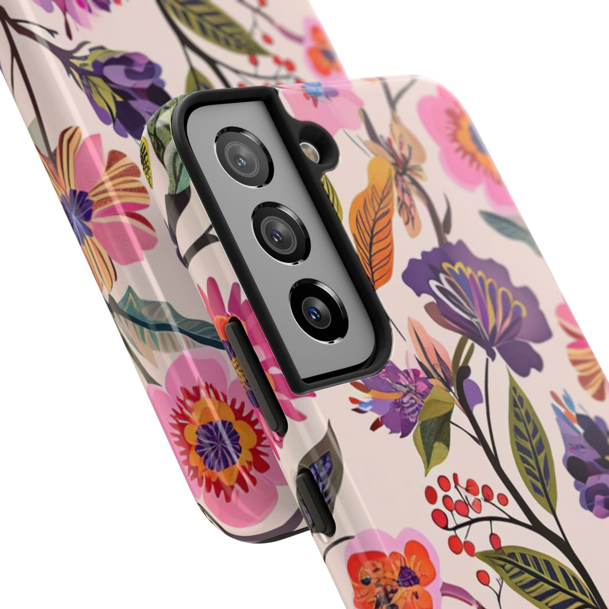 Floral Tough Phone Case – Colorful Botanical Flower Design