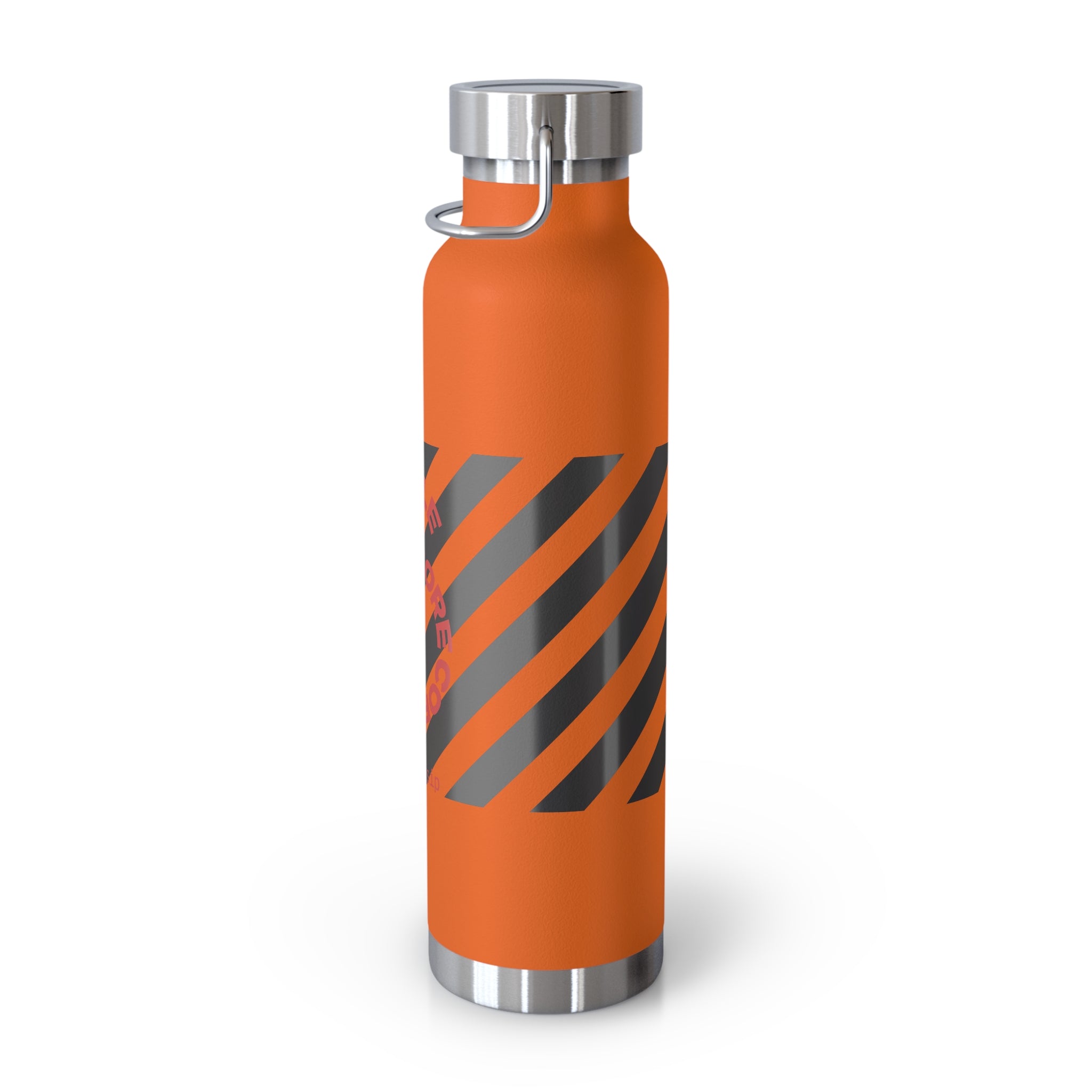 22oz Vacuum Water Bottle — Striped ‘Coffee, Hustle, More’ Insulated Stainless Flask