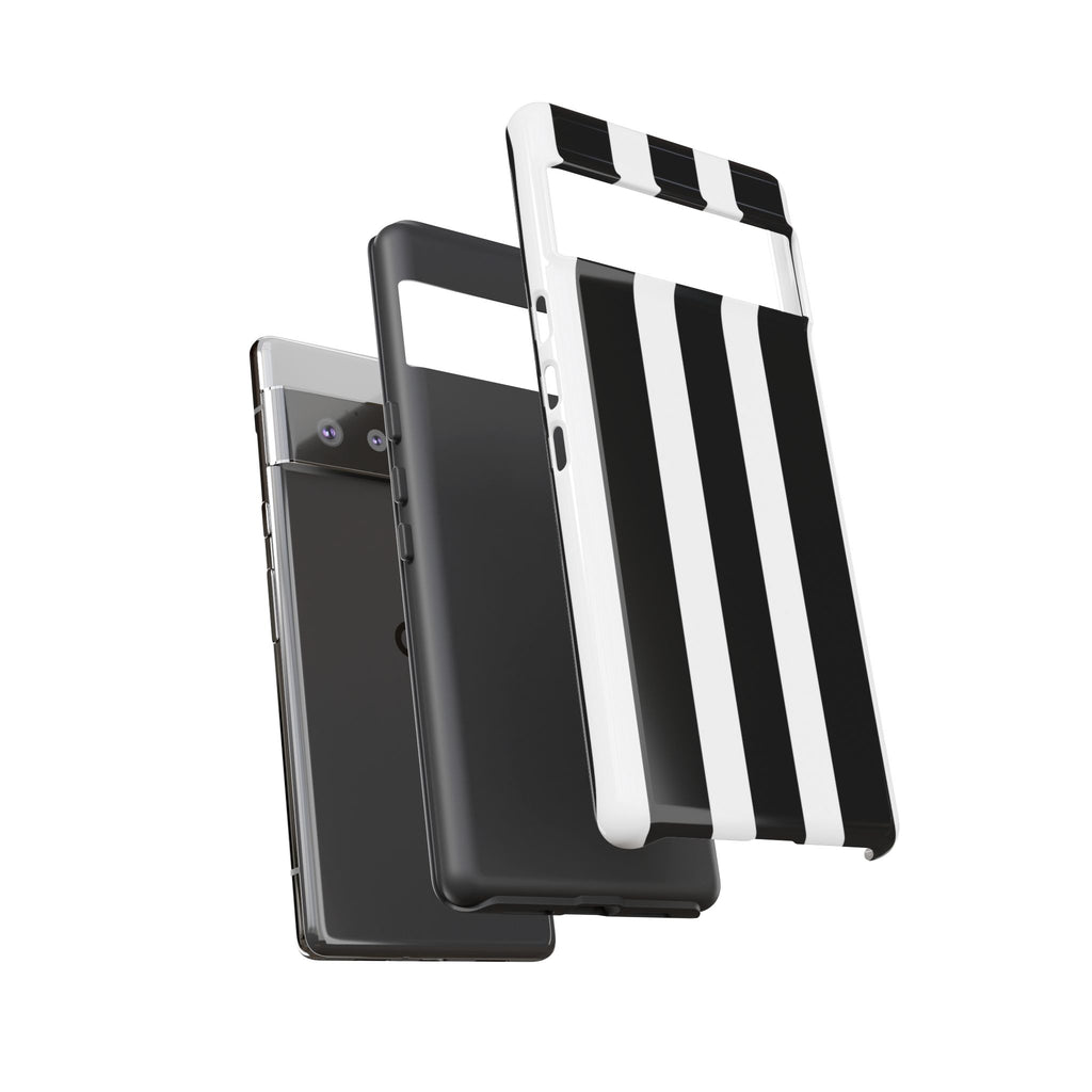Black & White Vertical Stripe Phone Case — Tough Protective iPhone Cover
