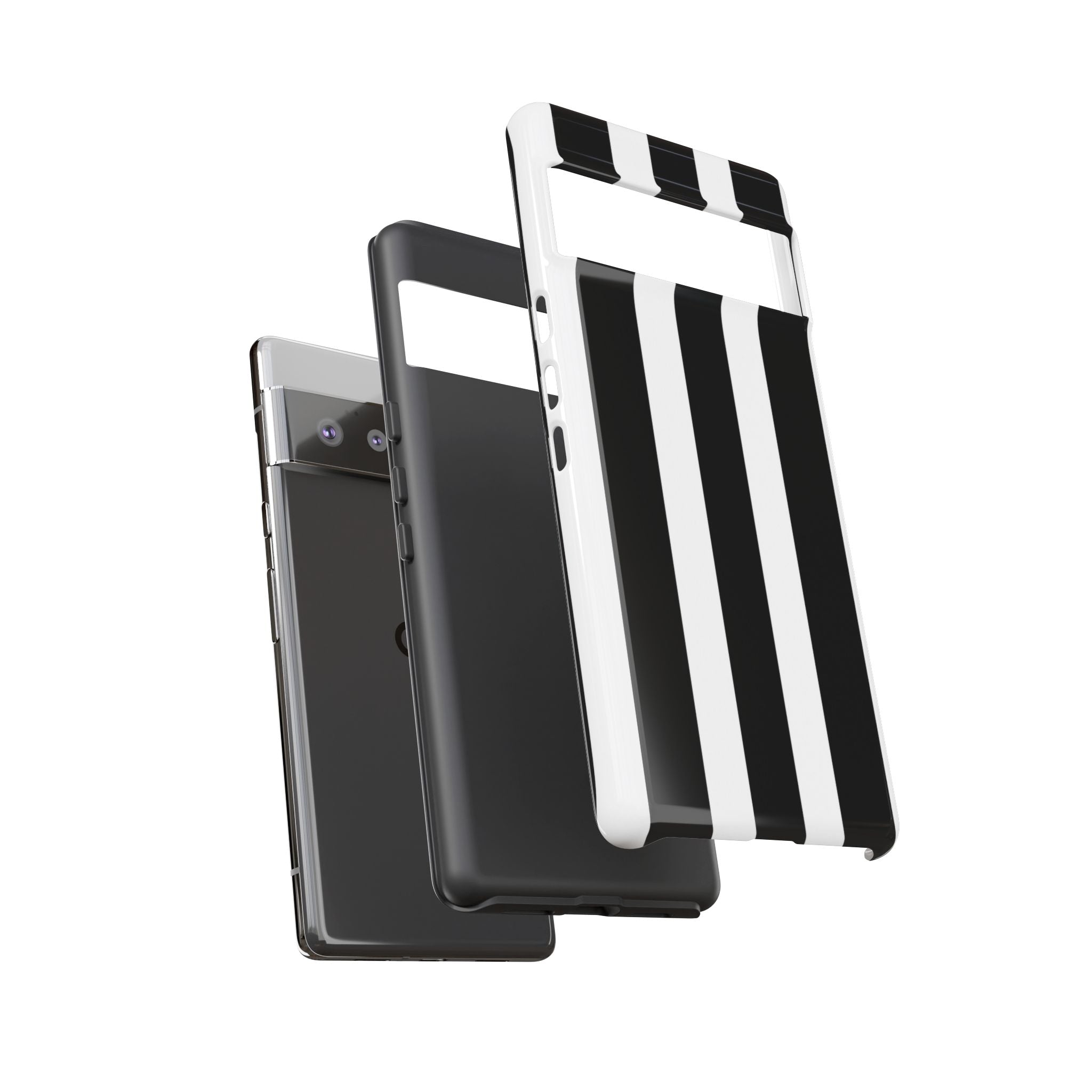Black & White Vertical Stripe Phone Case — Tough Protective iPhone Cover