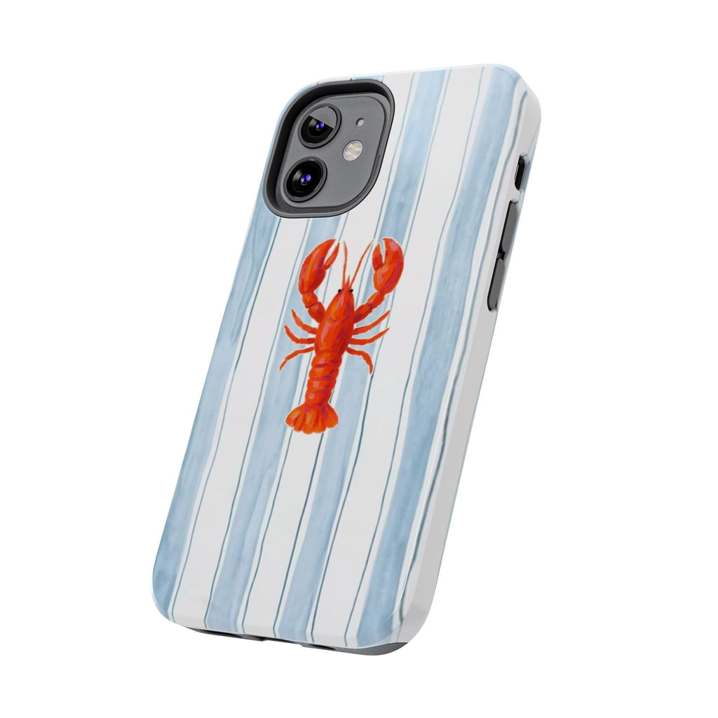 Lobster Stripe Tough Phone Case — Coastal Nautical Protective Cover