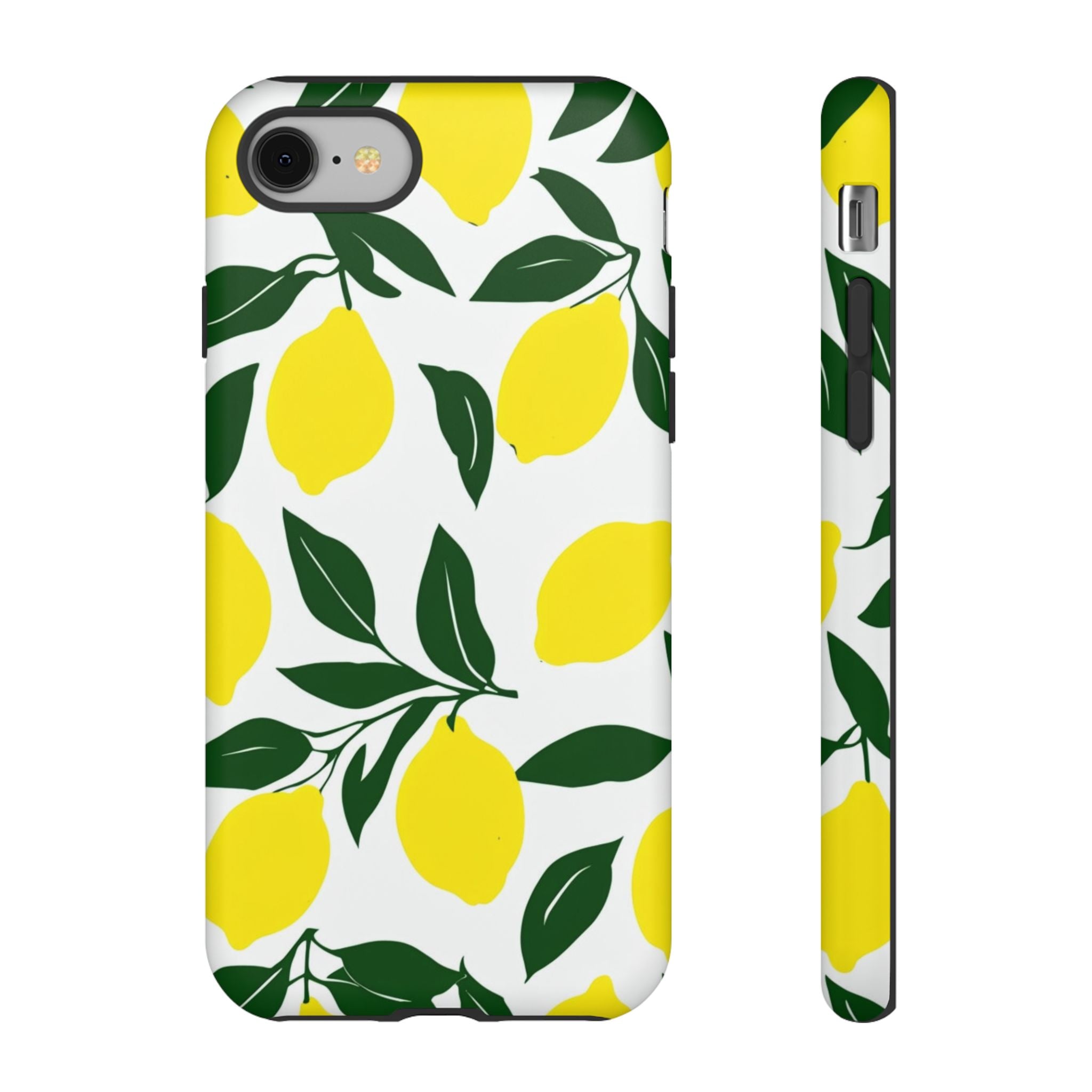 Lemon Pattern Tough Phone Case — Bright Citrus Protective Cover
