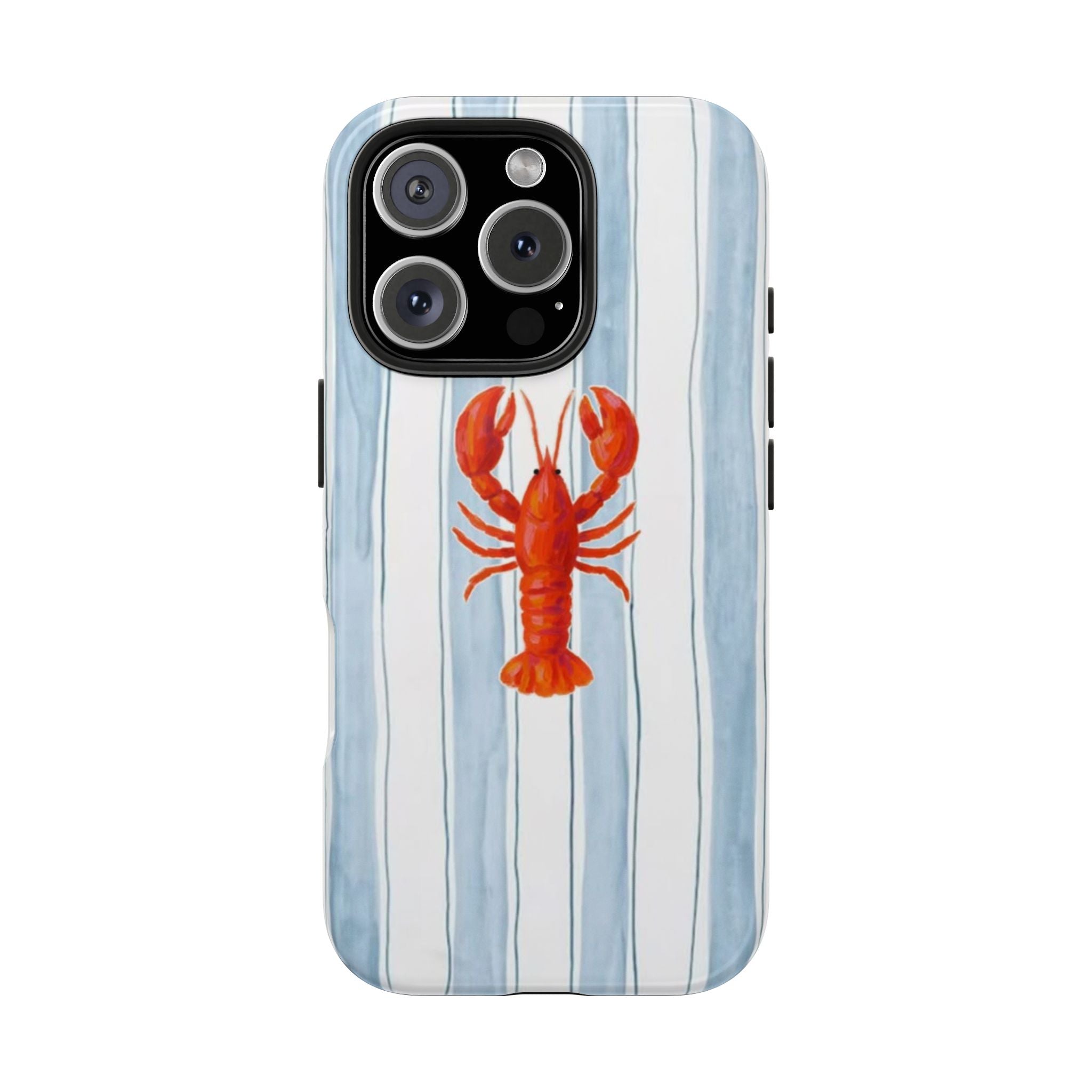 Lobster Stripe Tough Phone Case — Coastal Nautical Protective Cover