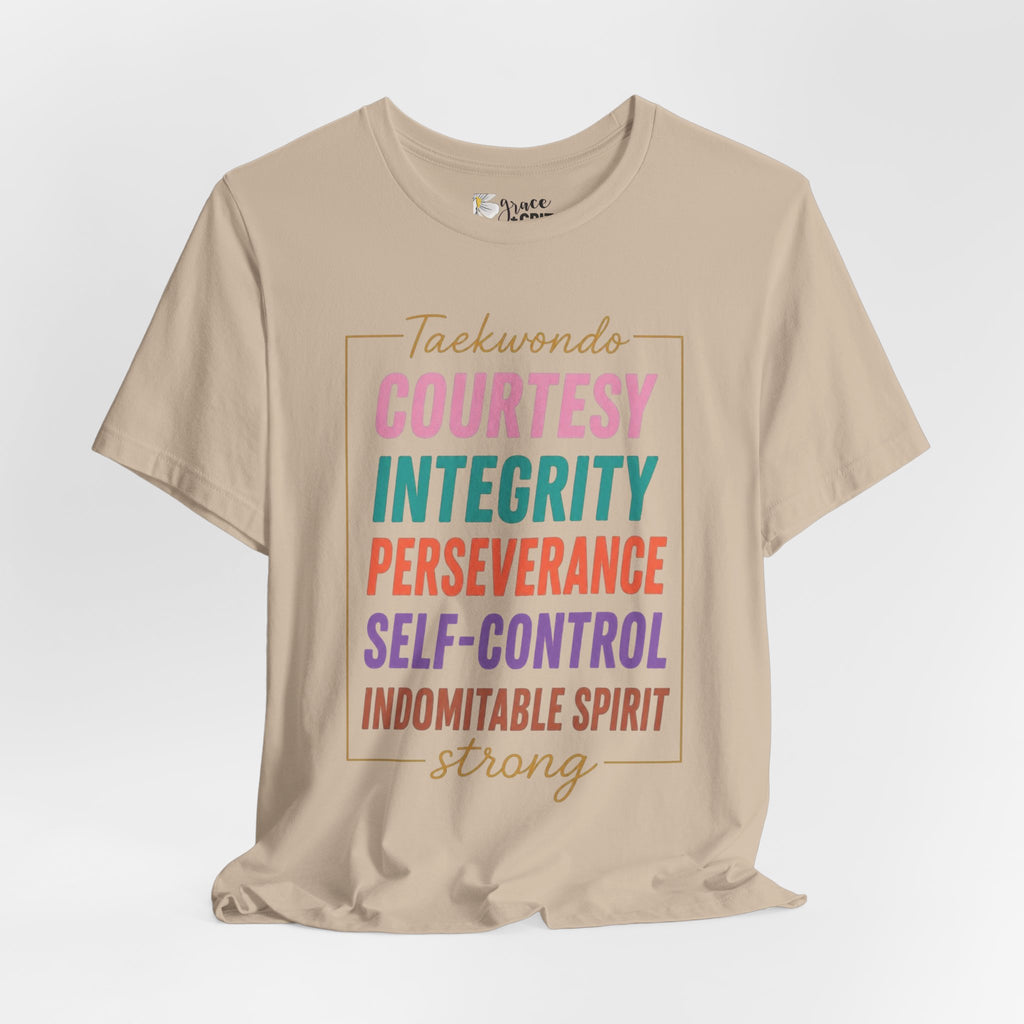 Taekwondo Values COURTESY INTEGRITY PERSEVERANCE tee | Martial Arts Principles T-Shirt