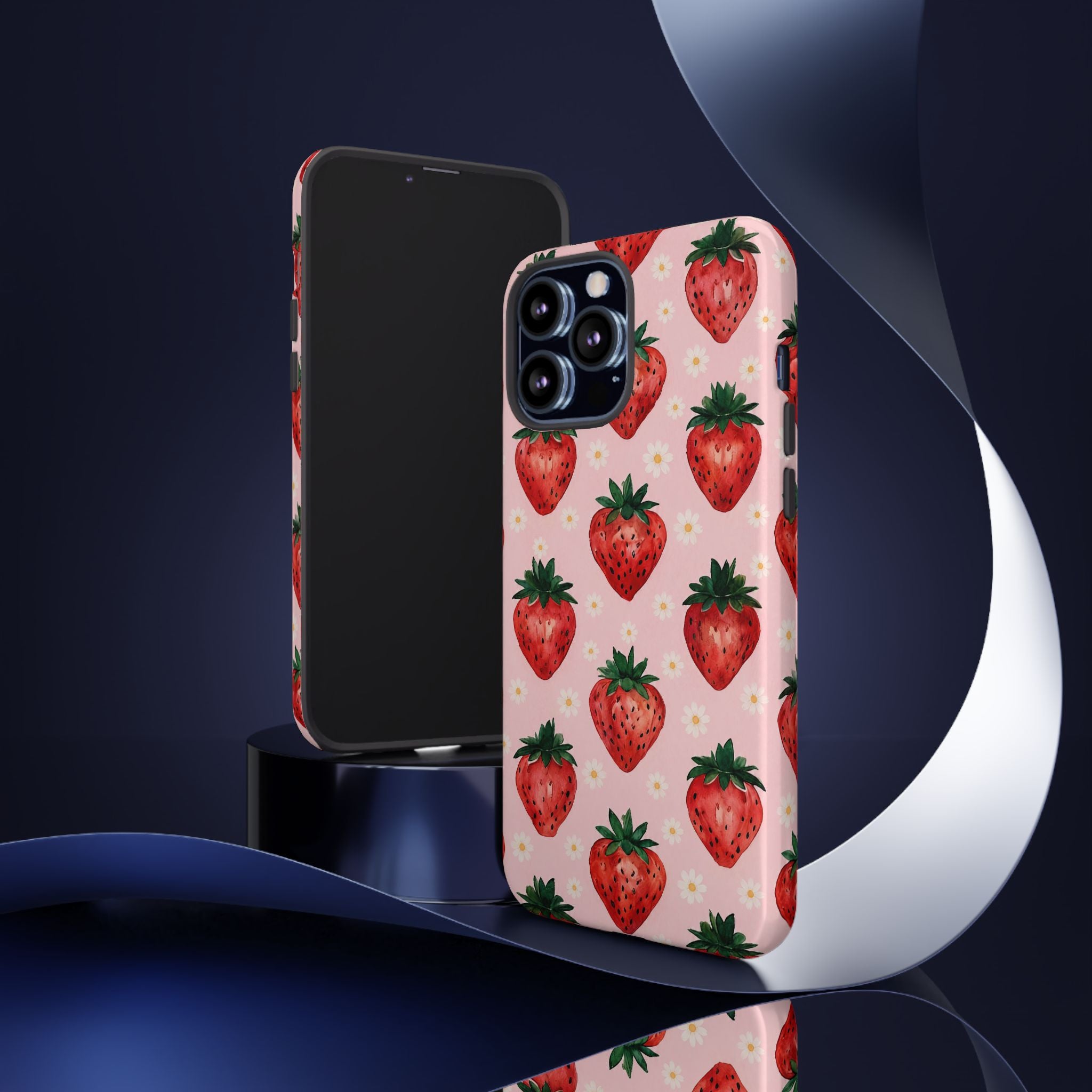 Strawberry Pattern Tough Case — Cute Pink Fruit Phone Case