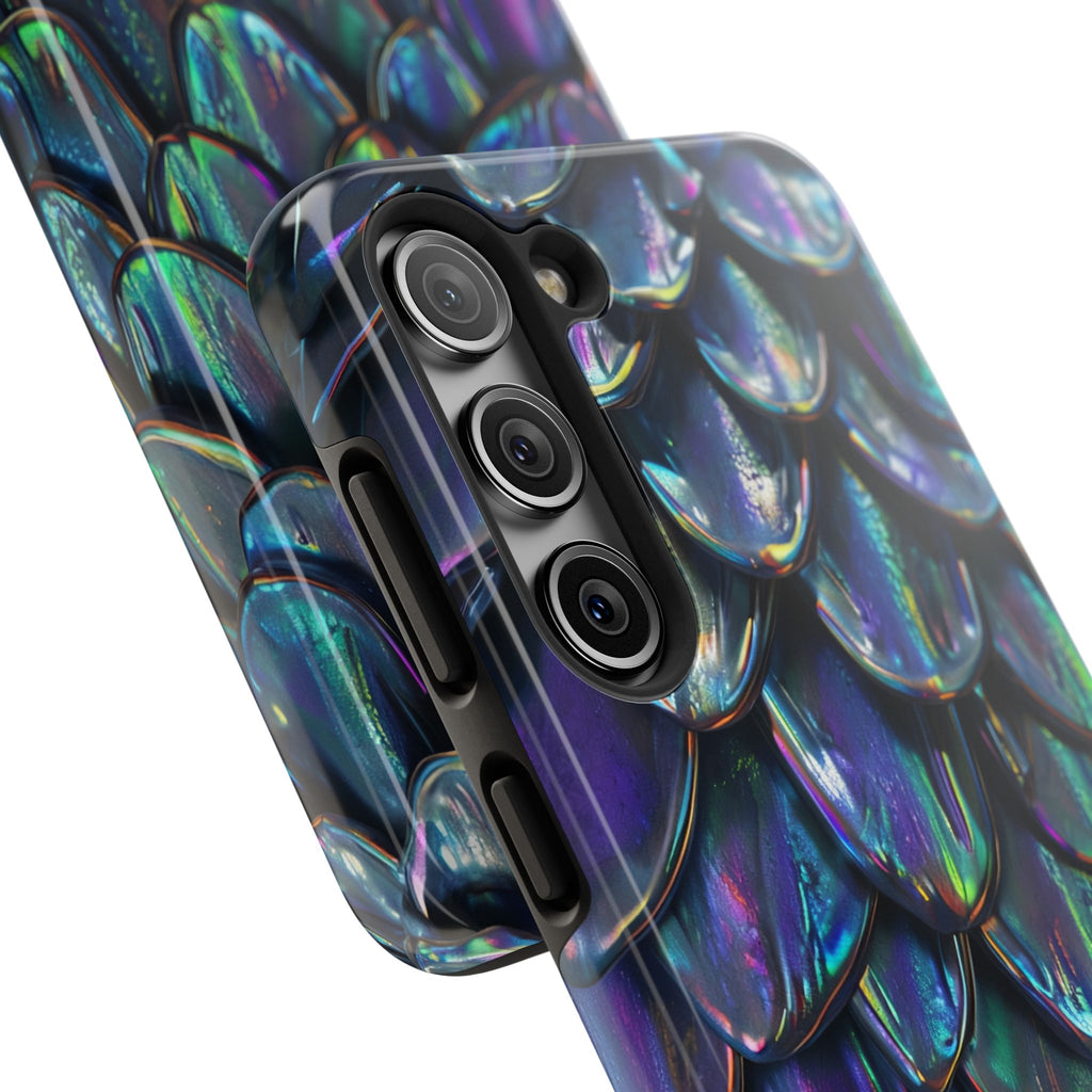 Holographic Mermaid Scale Tough Phone Case — Iridescent Protective Phone Cover