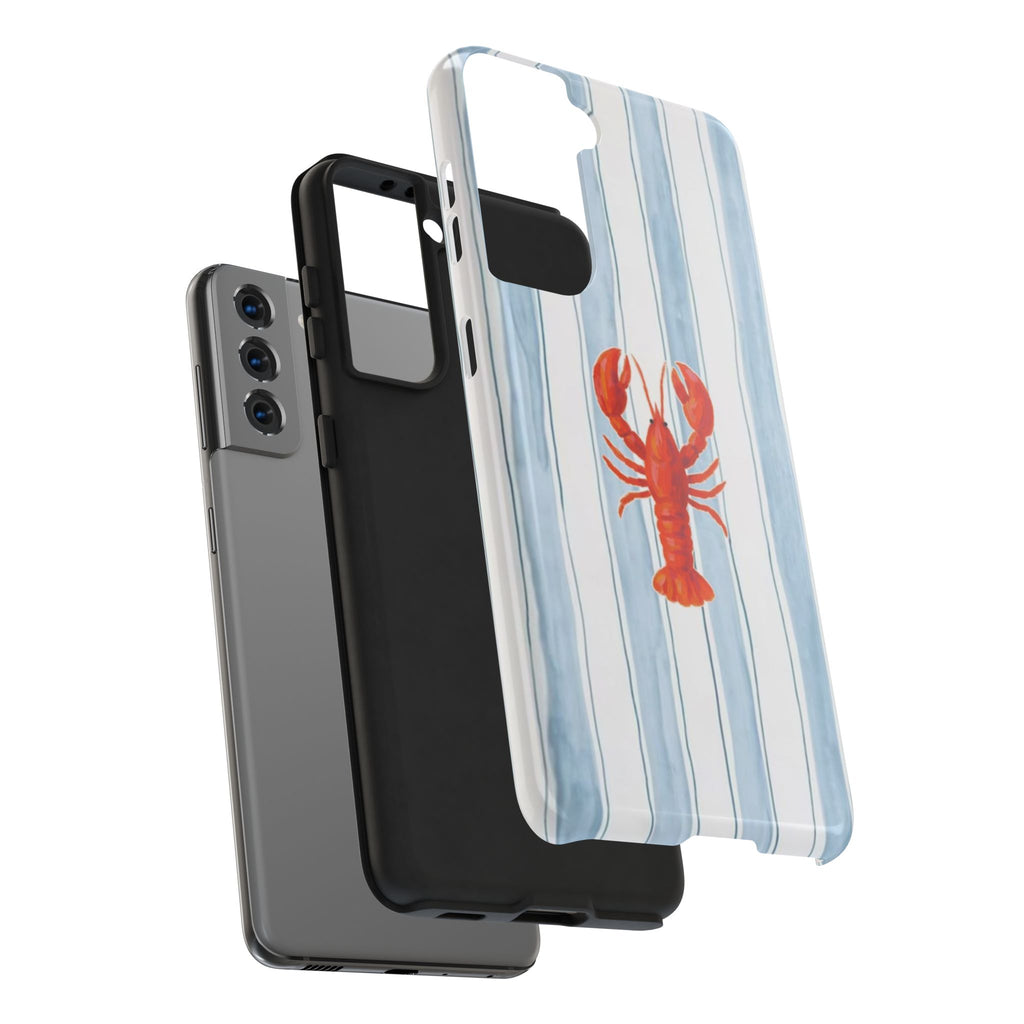 Lobster Stripe Tough Phone Case — Coastal Nautical Protective Cover