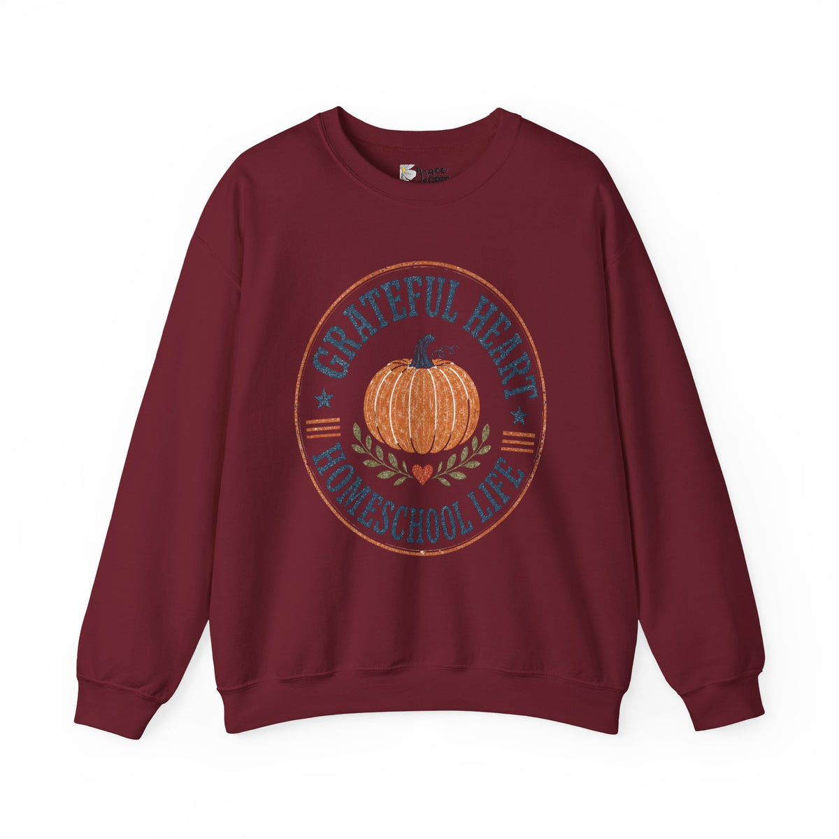 Grateful Heart Pumpkin Sweatshirt – Fall Homeschool Crewneck