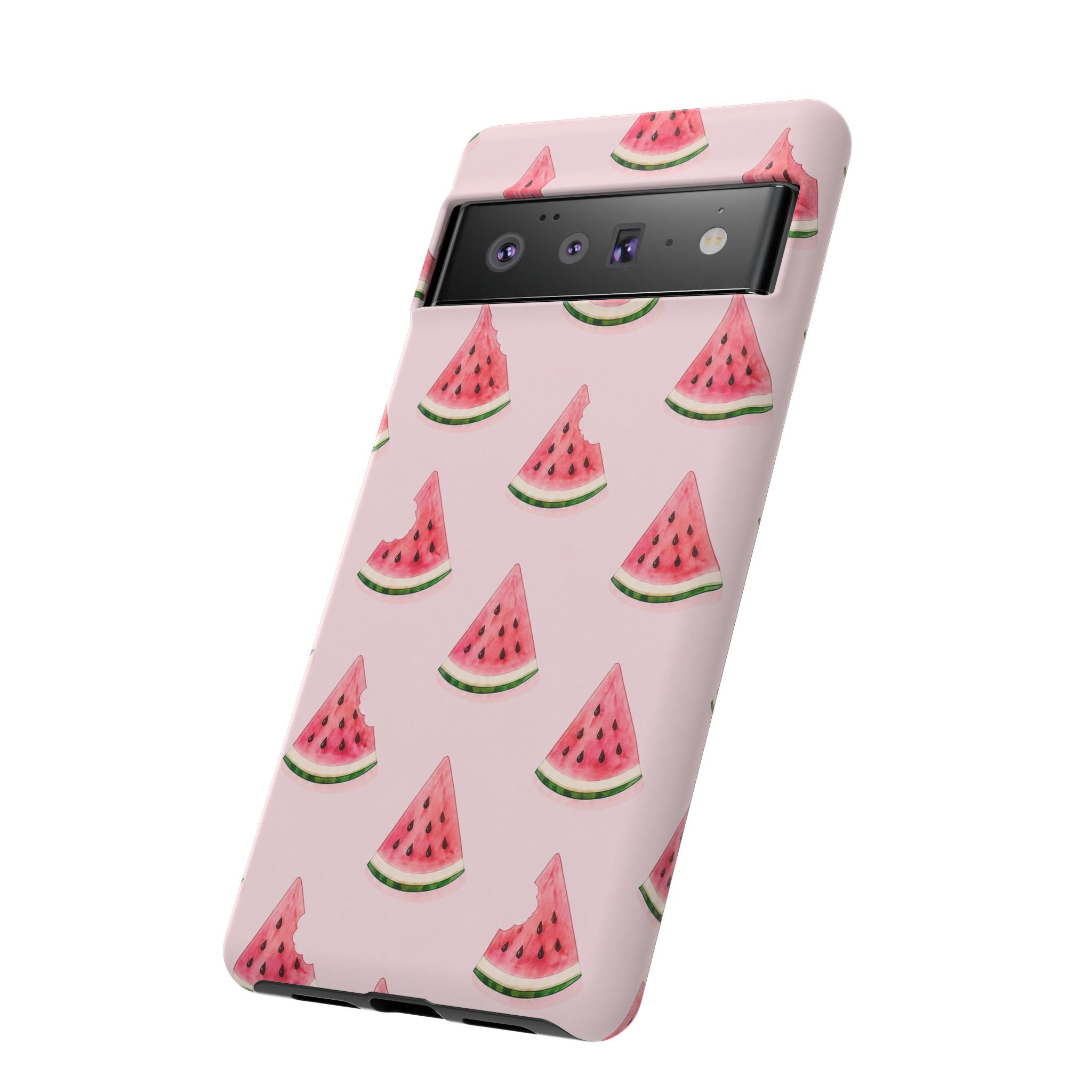 Watermelon Pattern Tough Phone Case — Pink Fruit Slice Protective Case