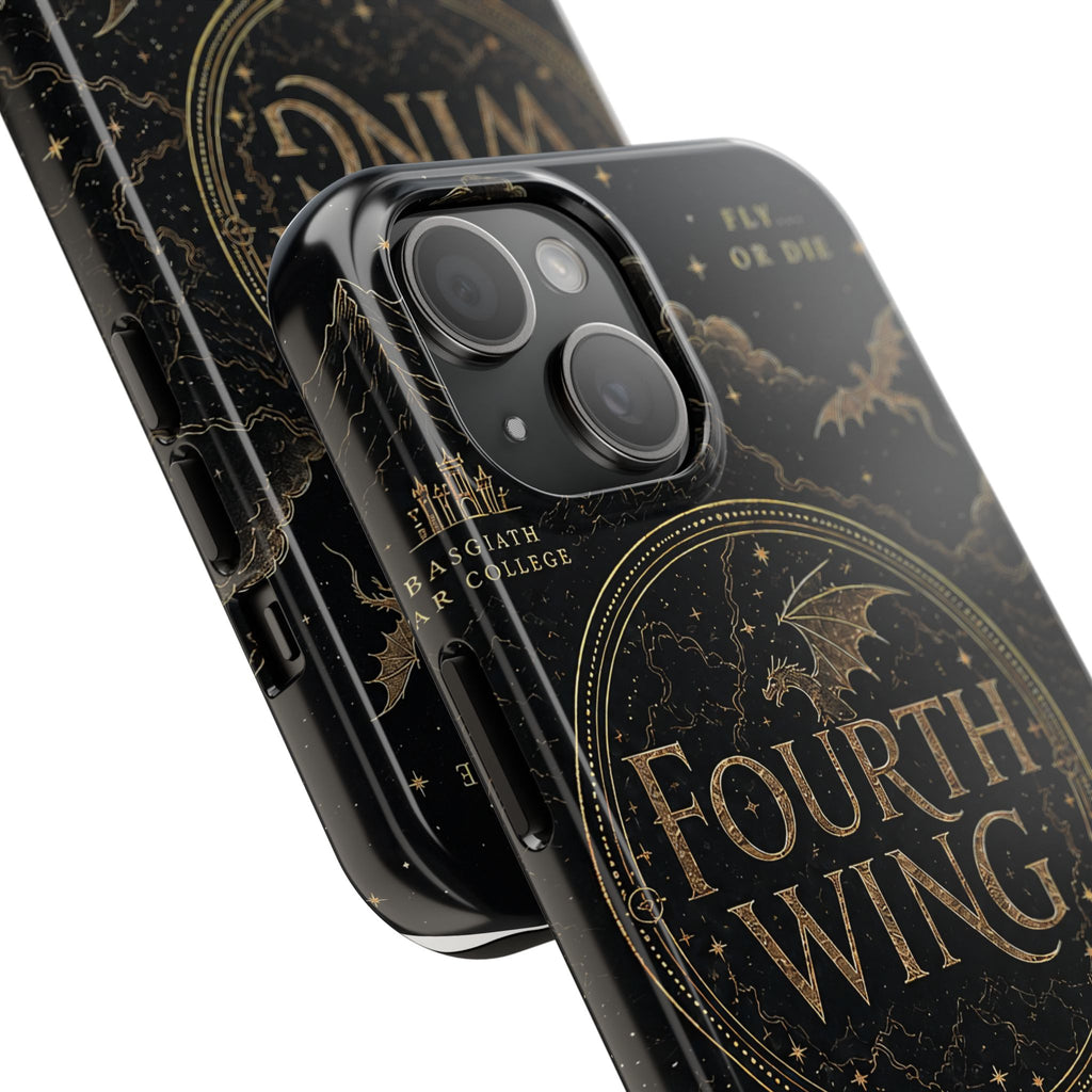Fourth Wing Tough Phone Case — Dark Fantasy Dragon Design, 'Fly or Die' Quote