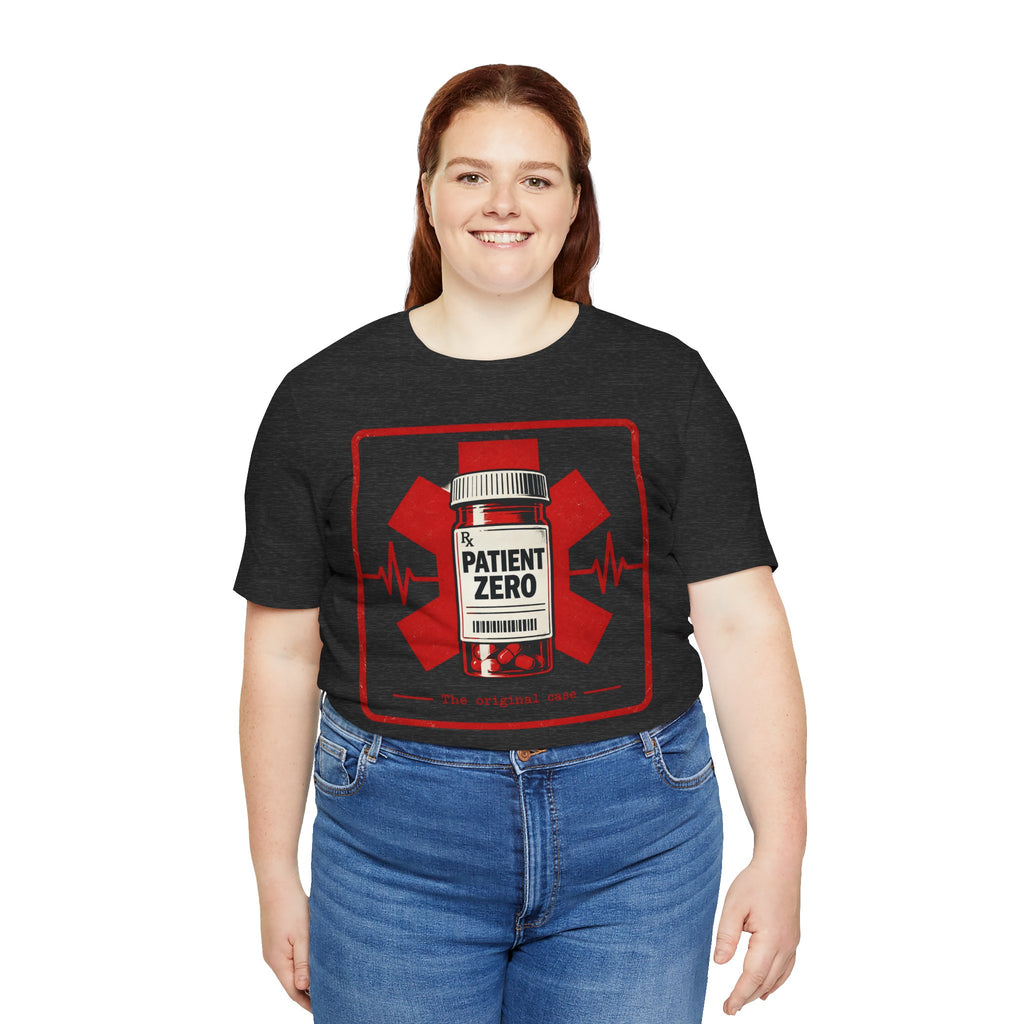 Patient Zero Tee – Medical Biohazard Pill Bottle Graphic T-Shirt
