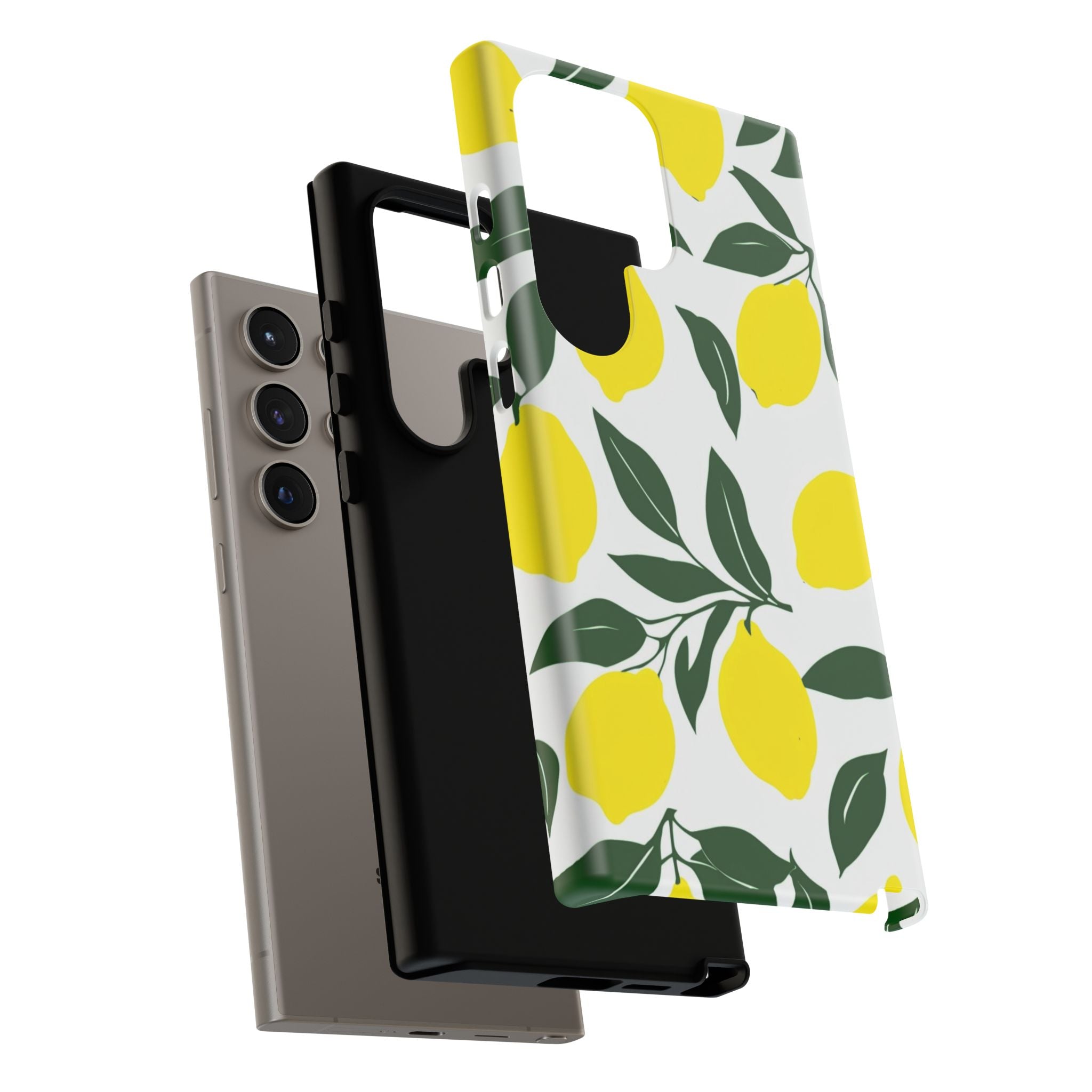 Lemon Pattern Tough Phone Case — Bright Citrus Protective Cover