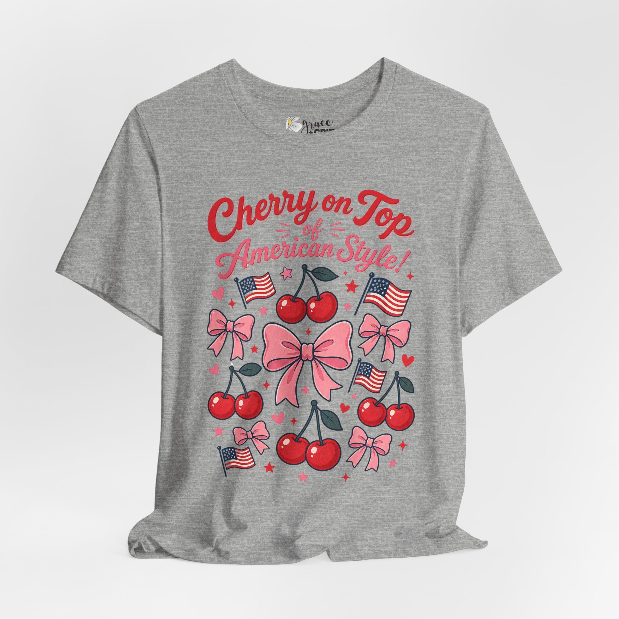 Cherry on Top American Style Tee — Patriotic Cherry Graphic Shirt