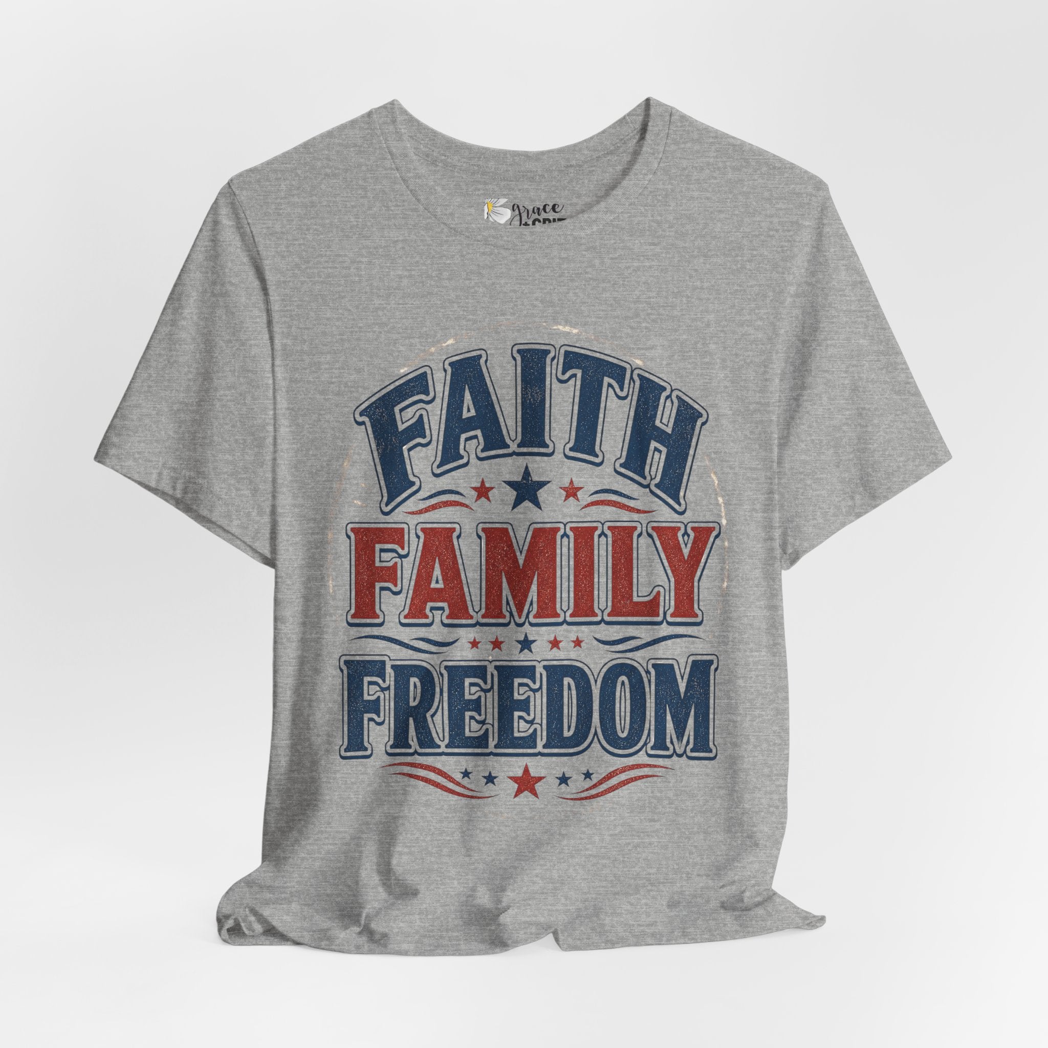 Faith Family Freedom Tee – Patriotic Vintage Graphic T-Shirt